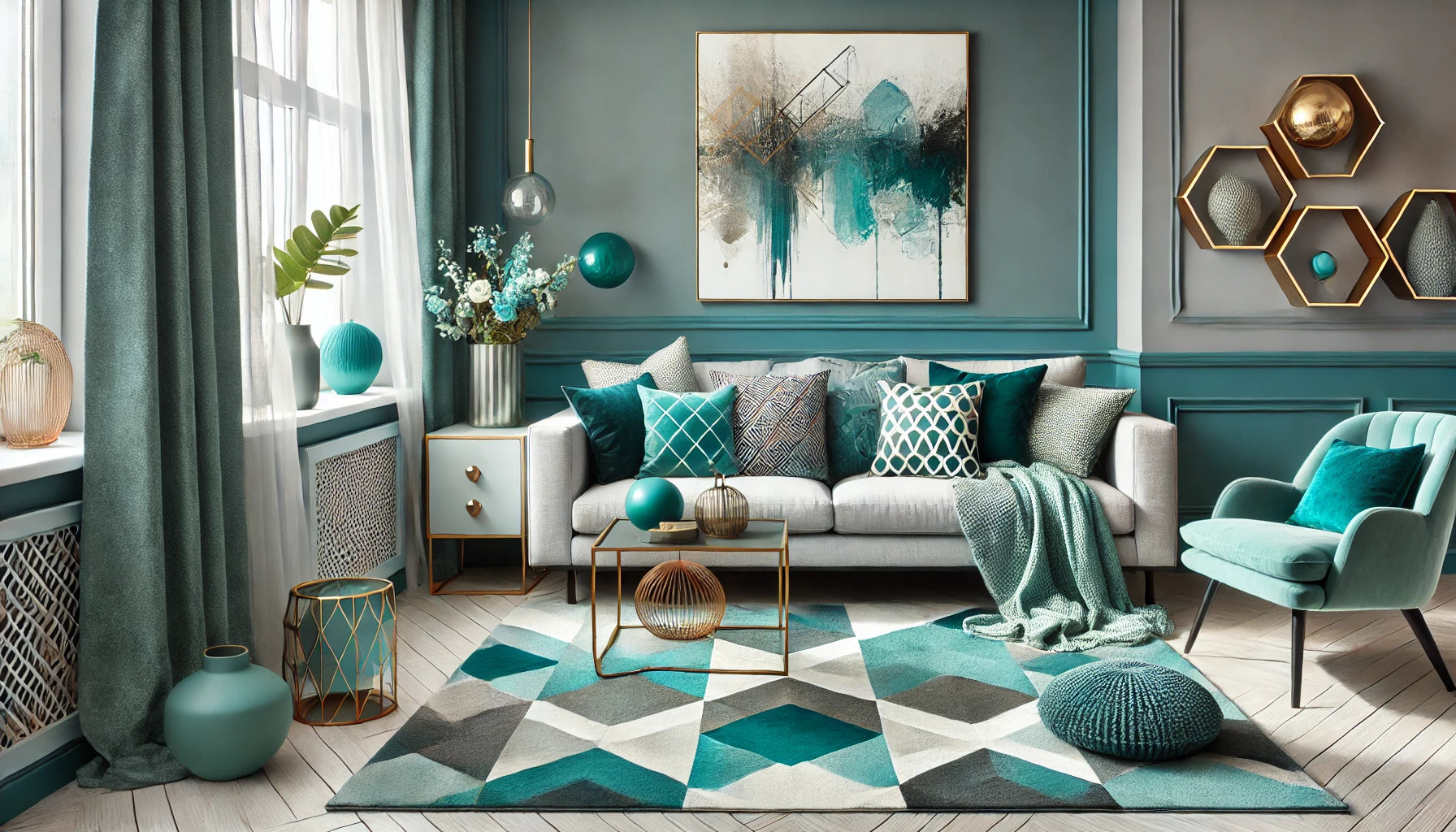 How to Decorate Your Living Room with a Teal Rug