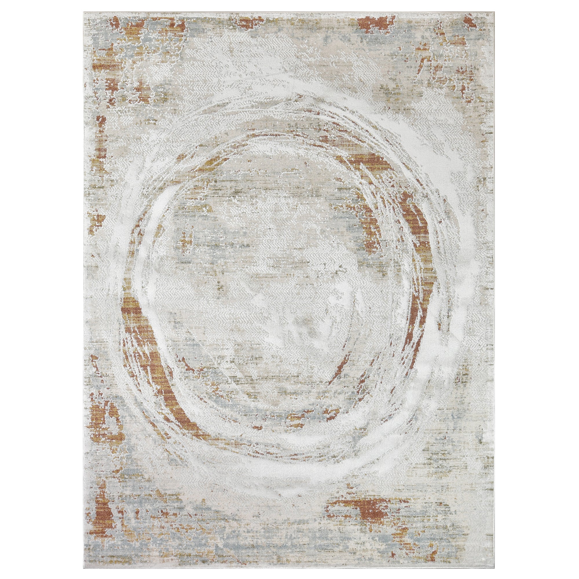 Modern Scribbled Area Rug - In White, Gray, & Beige