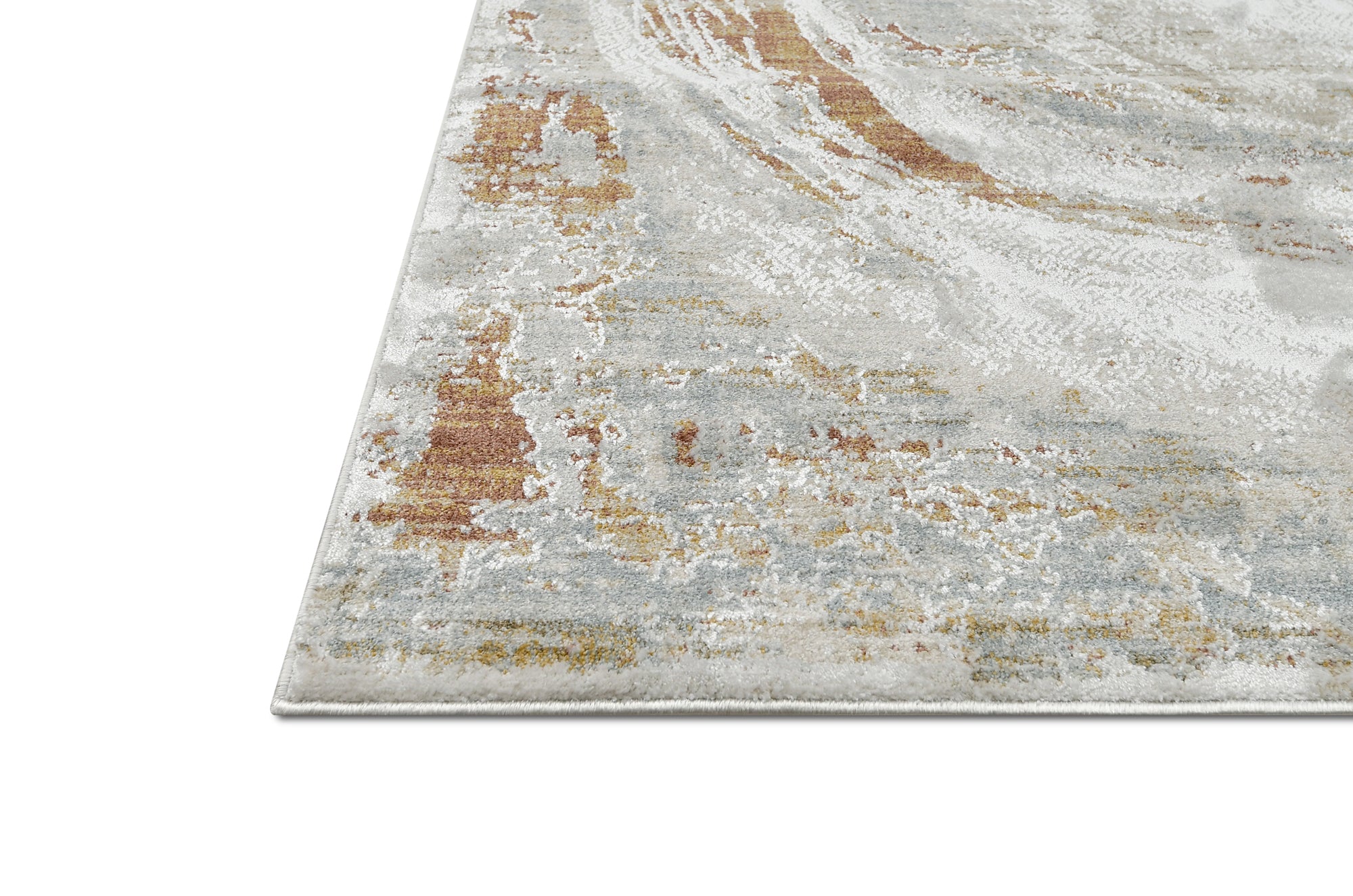 Modern Scribbled Area Rug - In White, Gray, & Beige