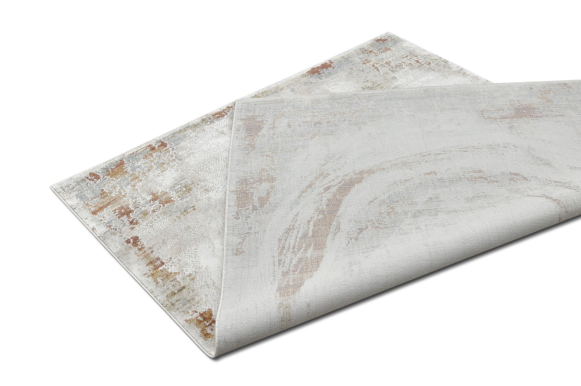 Modern Scribbled Area Rug - In White, Gray, & Beige