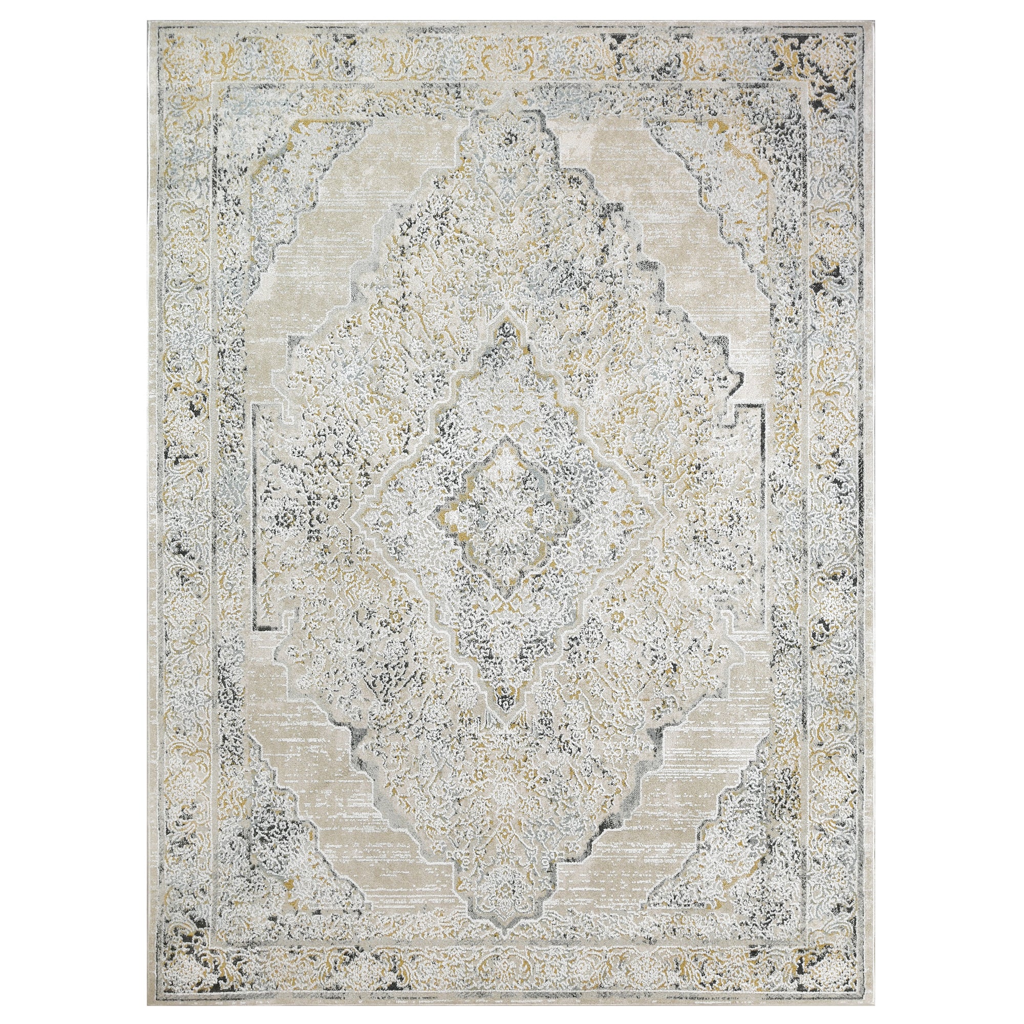 Elegant Oriental Tabriz Rug - Beige & Gray Hue