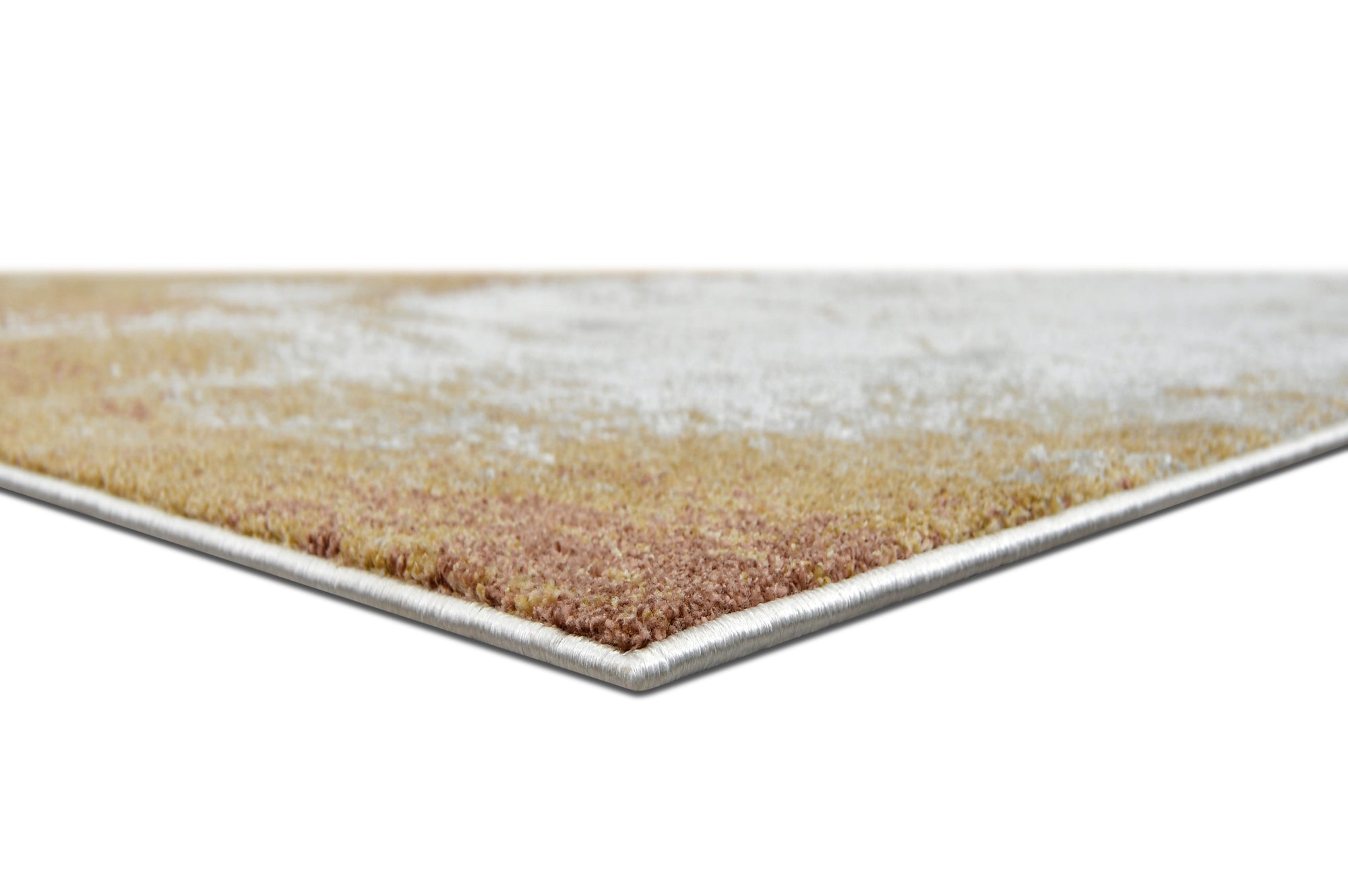 Rustic Copper Rug - Bold Yellow and Beige Design