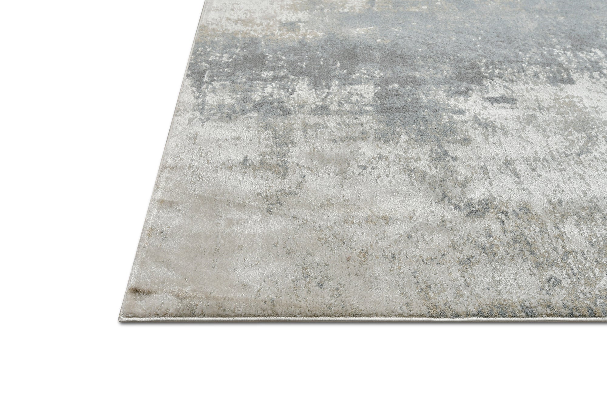 Unique Pattern Rug - Beige and Steel Accents