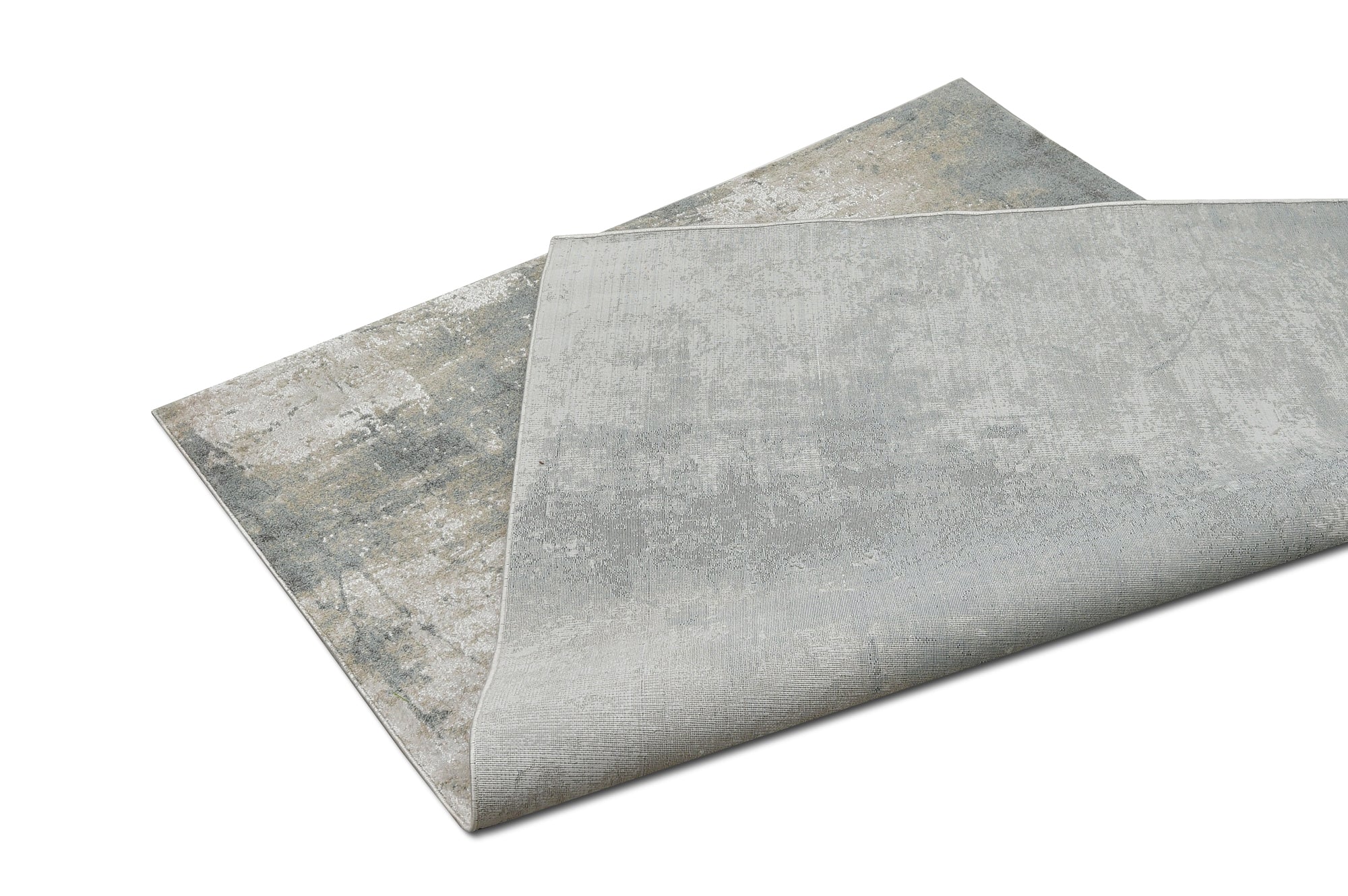 Unique Pattern Rug - Beige and Steel Accents