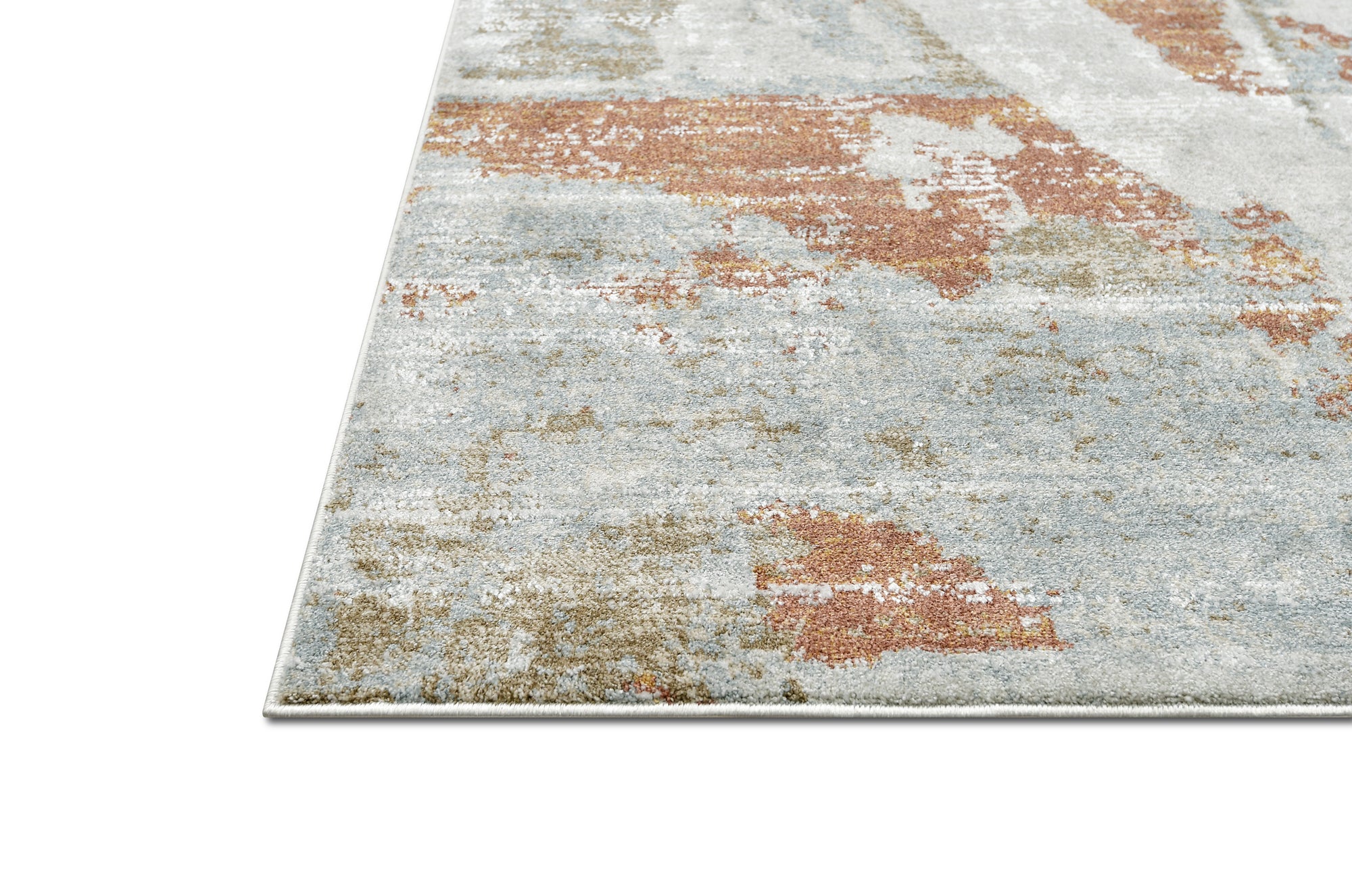 Modern Abstract Area Rugs - Combed Shape - Beige, Gray, & White