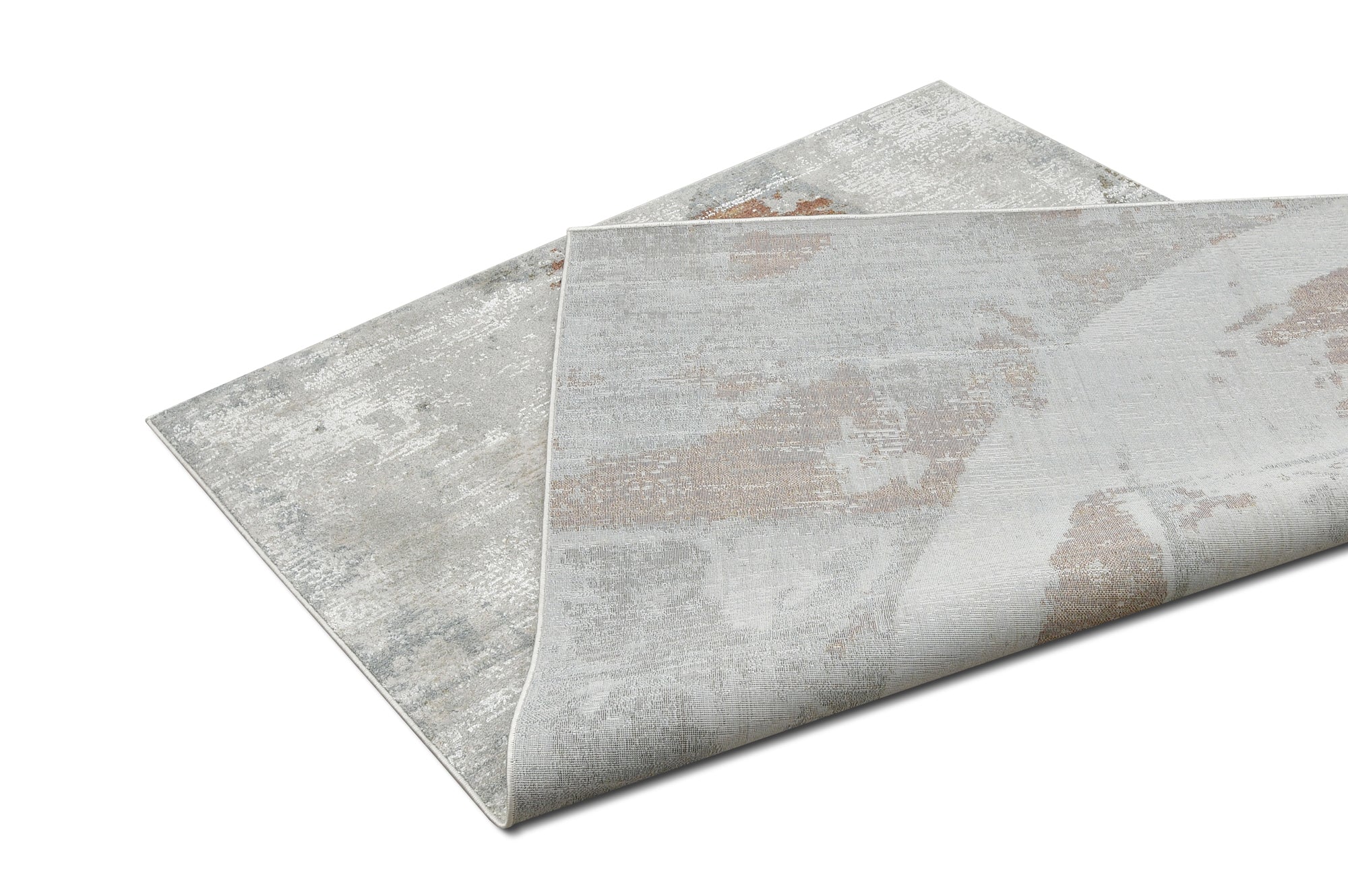 Modern Abstract Area Rugs - Combed Shape - Beige, Gray, & White