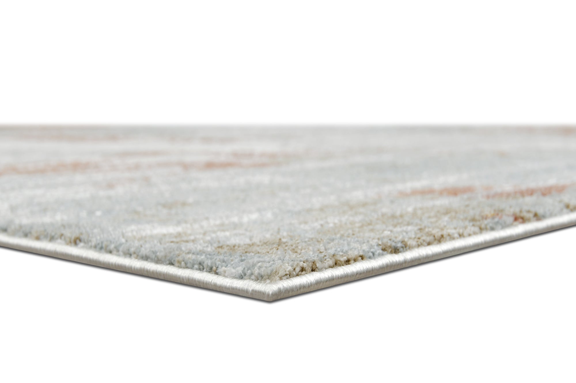 Modern Abstract Area Rugs - Combed Shape - Beige, Gray, & White