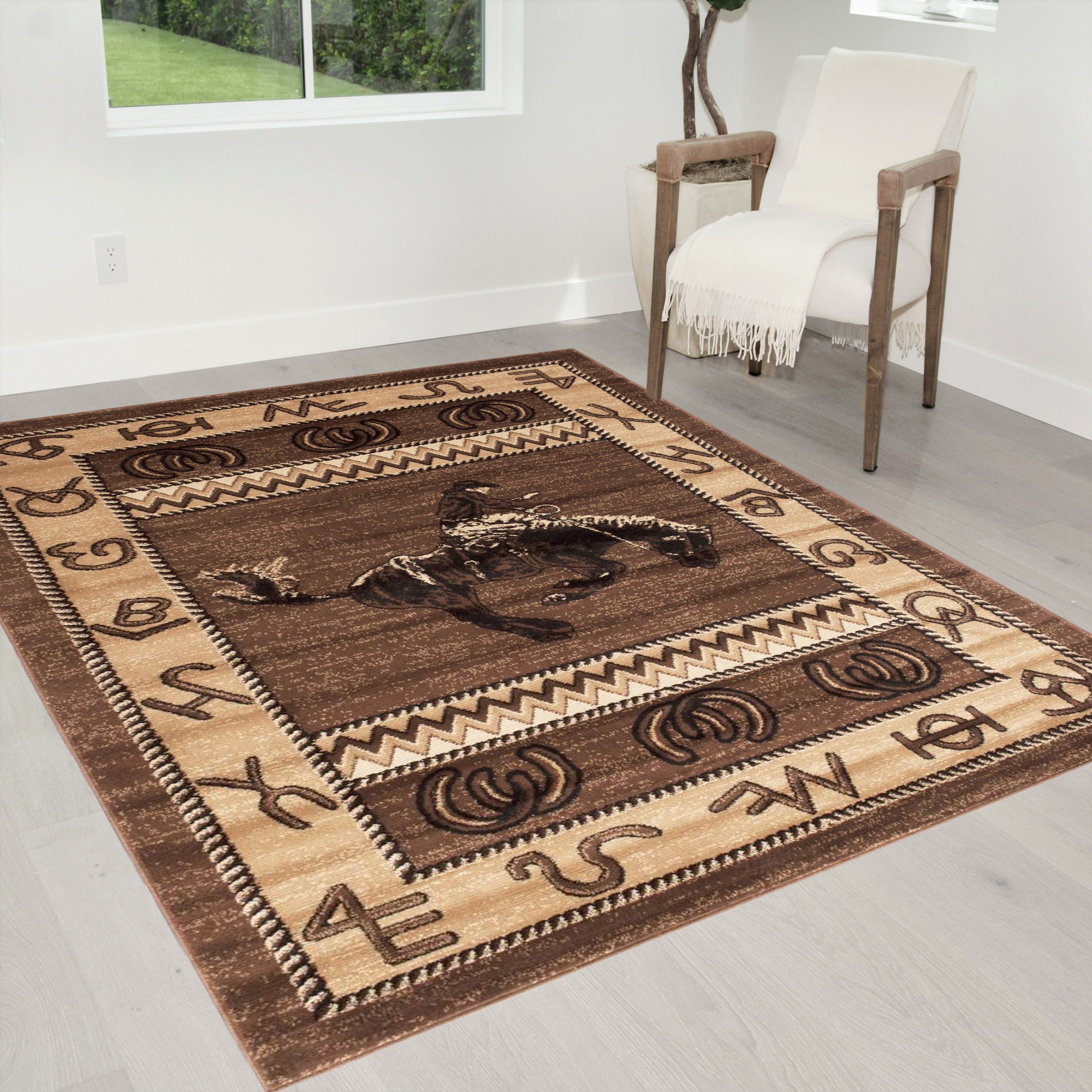 HR Horse Cabin Lodge Area rug #370