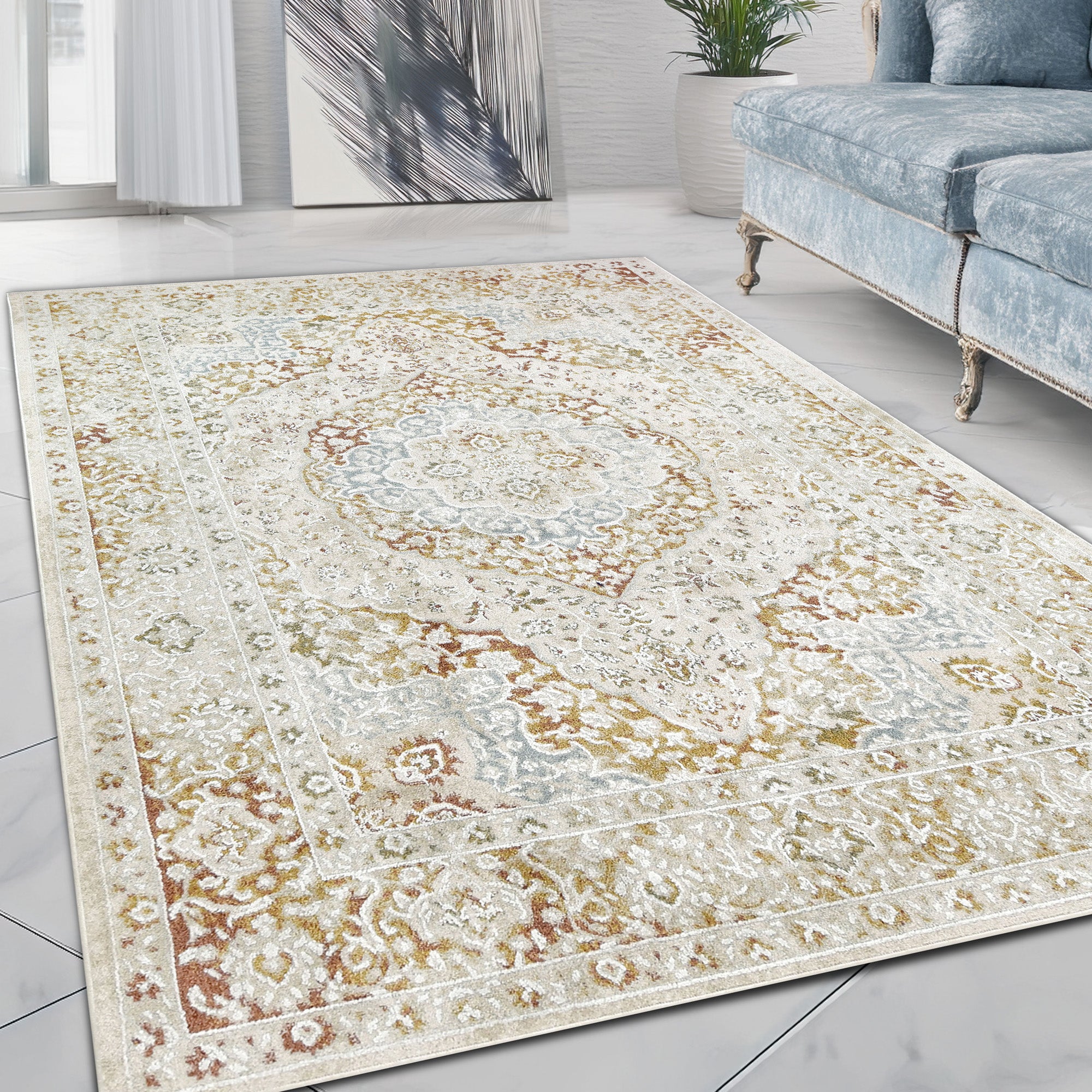 Ultra-soft modern rug with a timeless oyster color