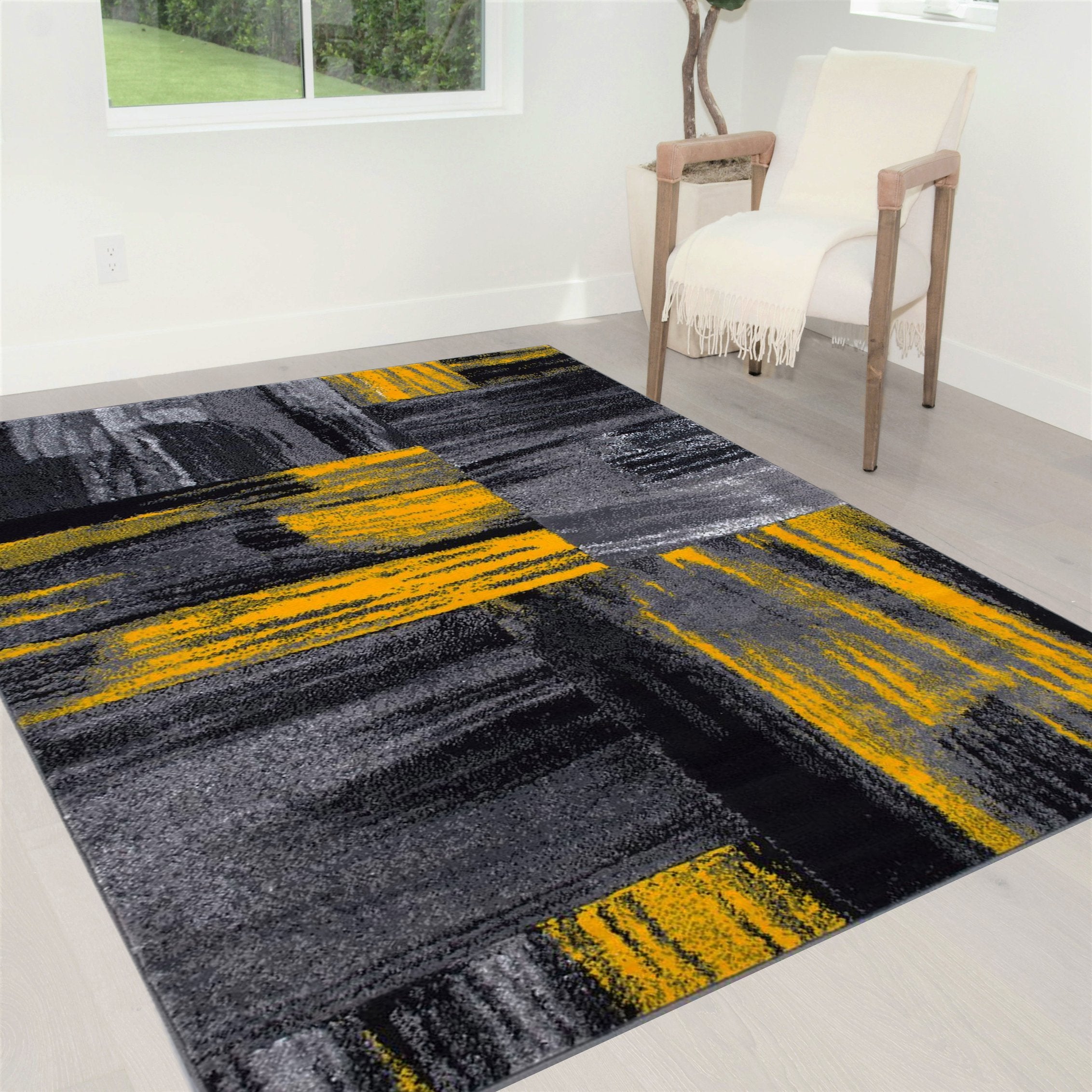 Modern Brush Stroke Rug – Soft, Colorful, and Easy to Clean - Mixed Color Rugs