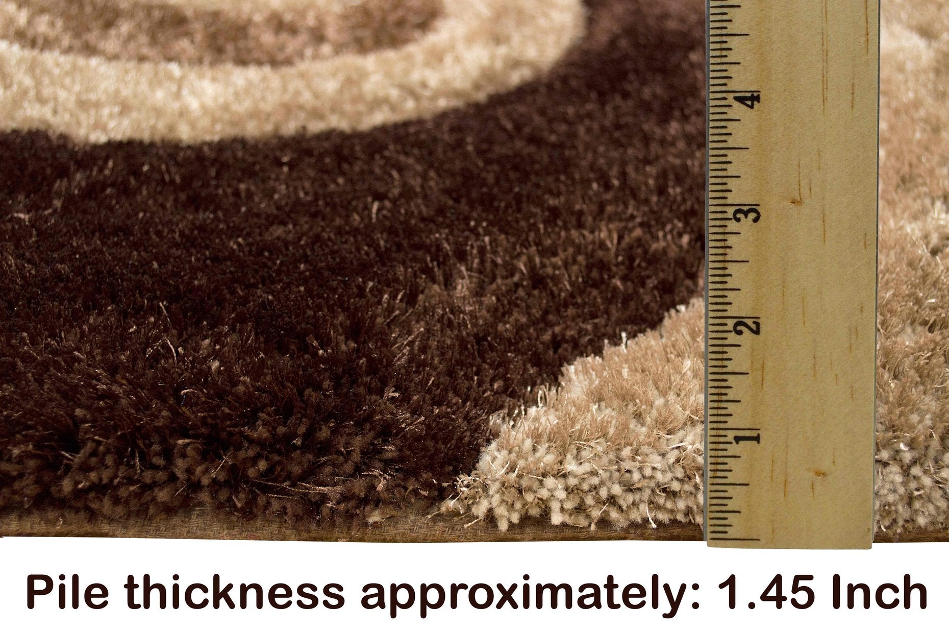 3-D Hand Carved Shaggy Rug - Soft Modern Colors