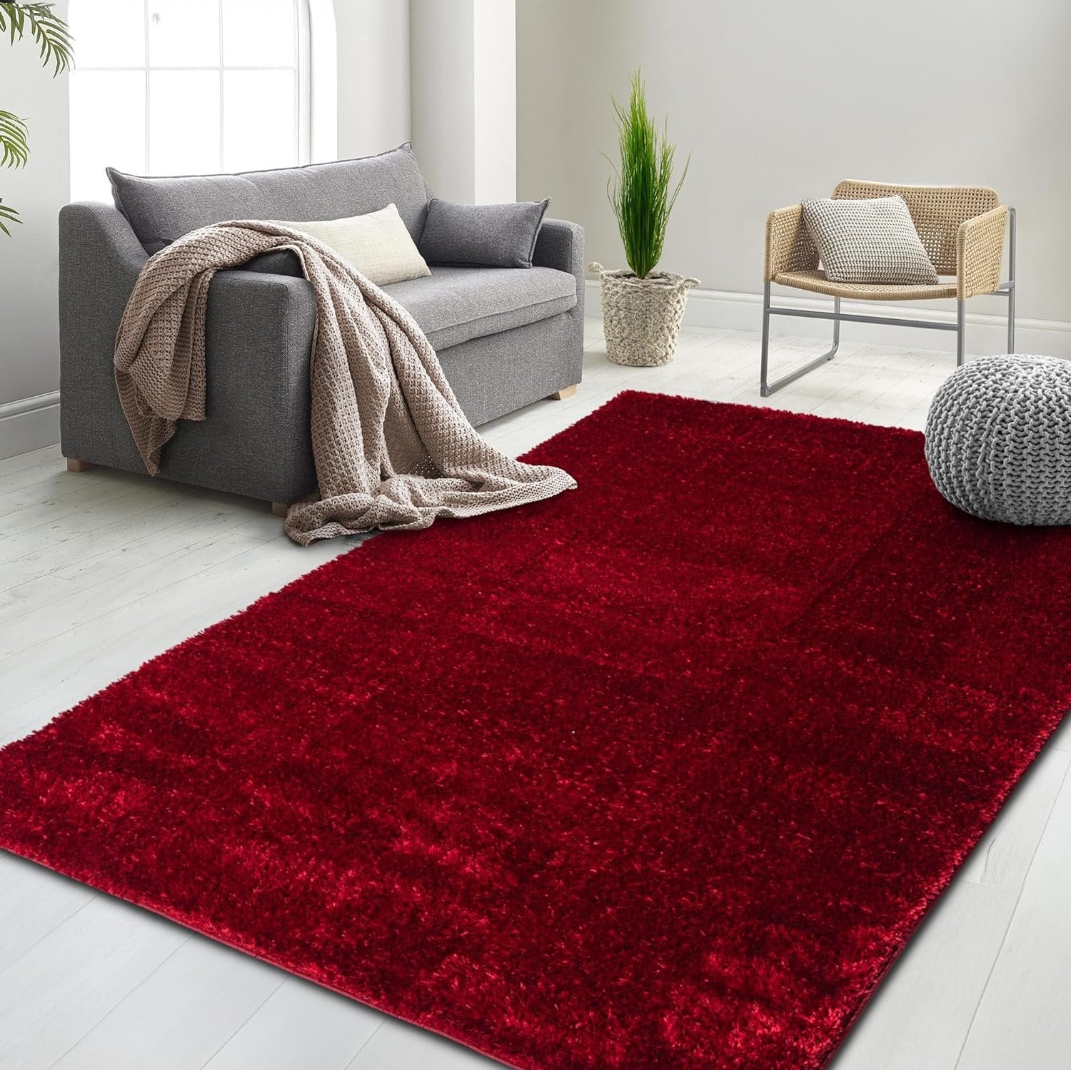 HR Plush Solid Color Shag Rug Thick Pile, High-End, Soft & Cozy Floor Carpet for Bedroom & Living Room #26227