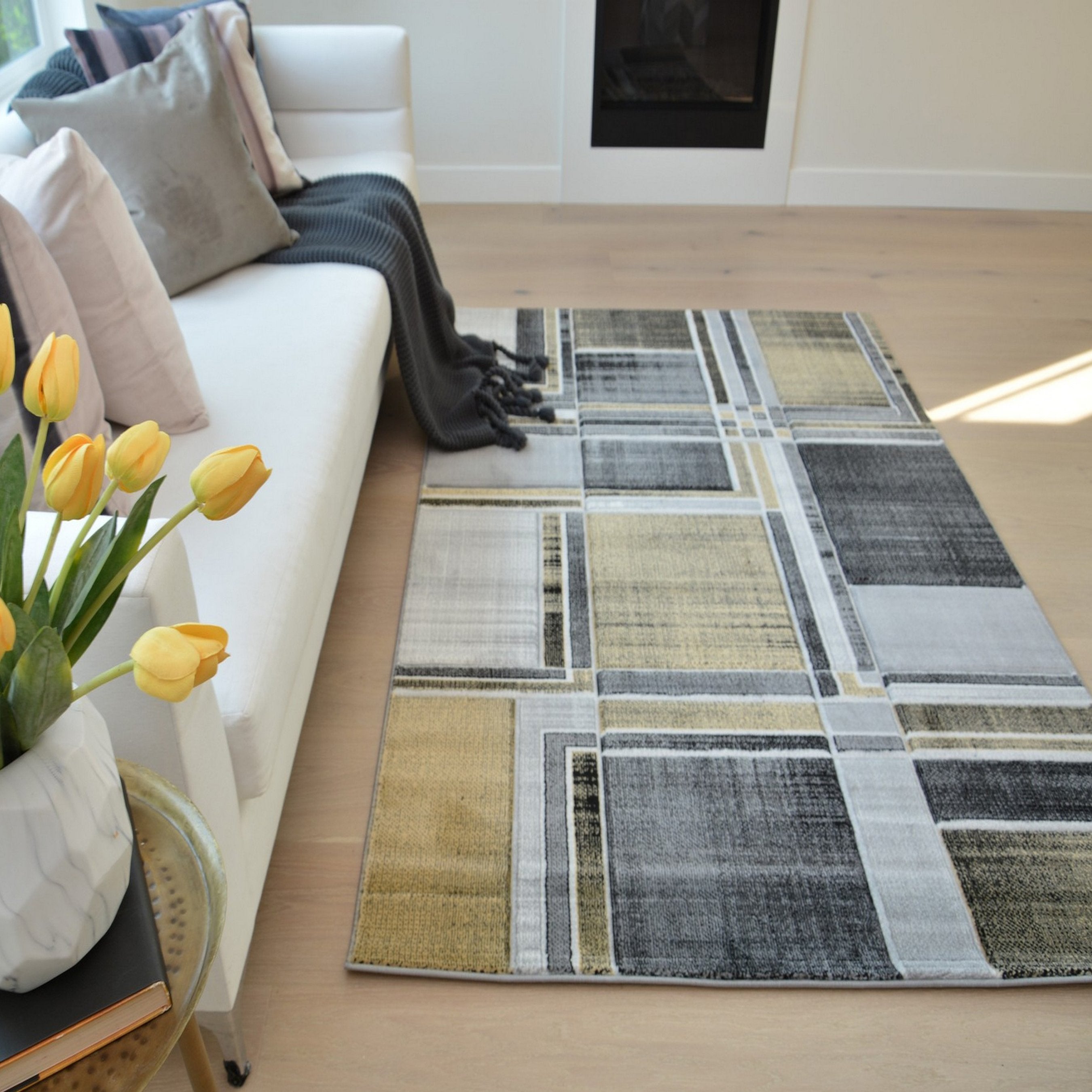 Modern Cubism Area Rug – Hand Carved and Stylish