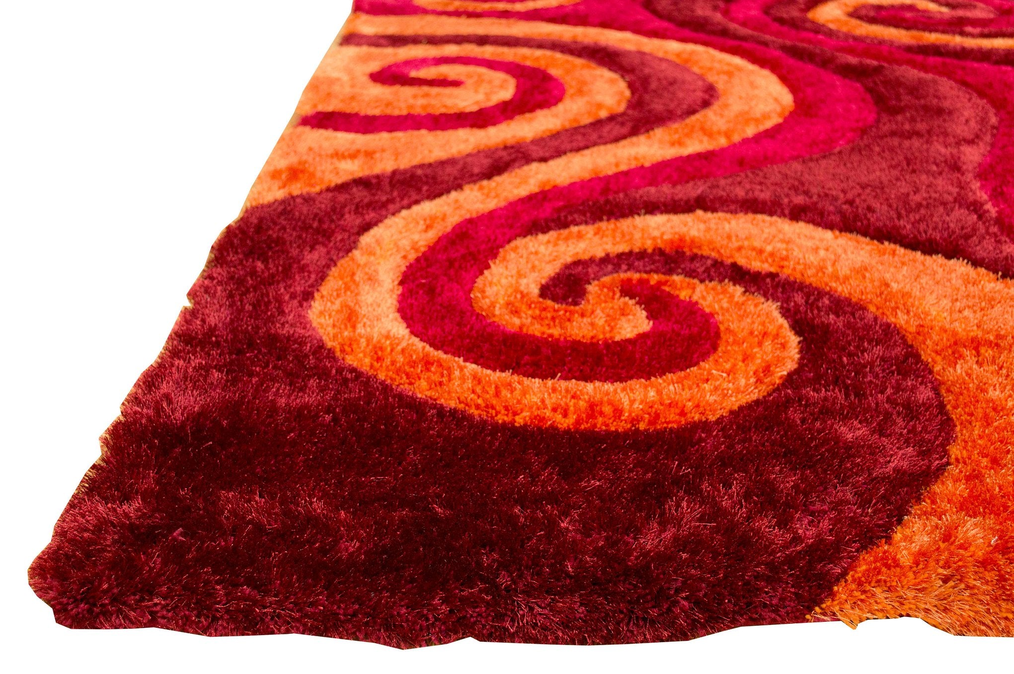 3-D Hand Carved Shaggy Rug - Soft Modern Colors