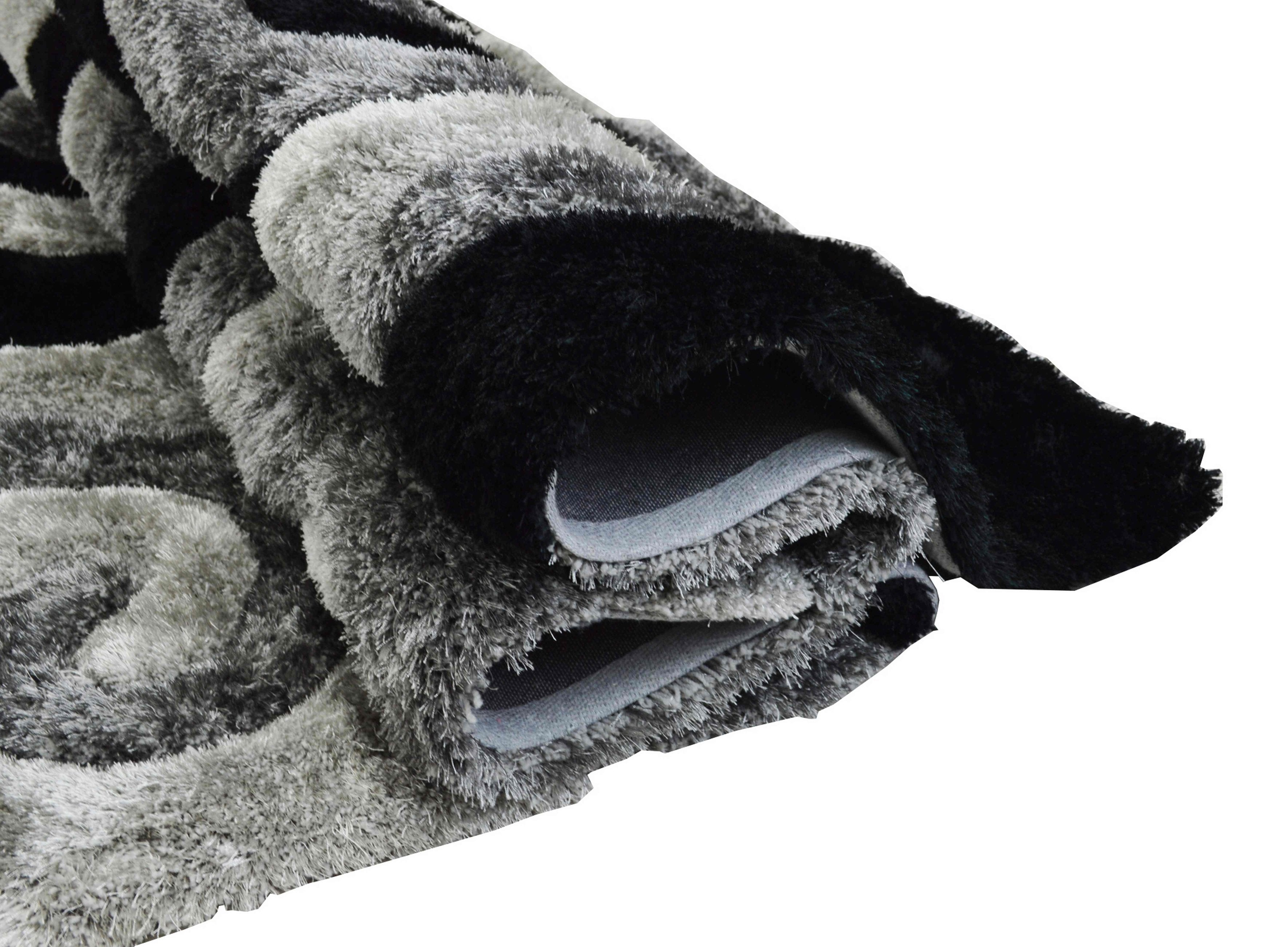 3-D Hand Carved Shaggy Rug - Soft Modern Colors