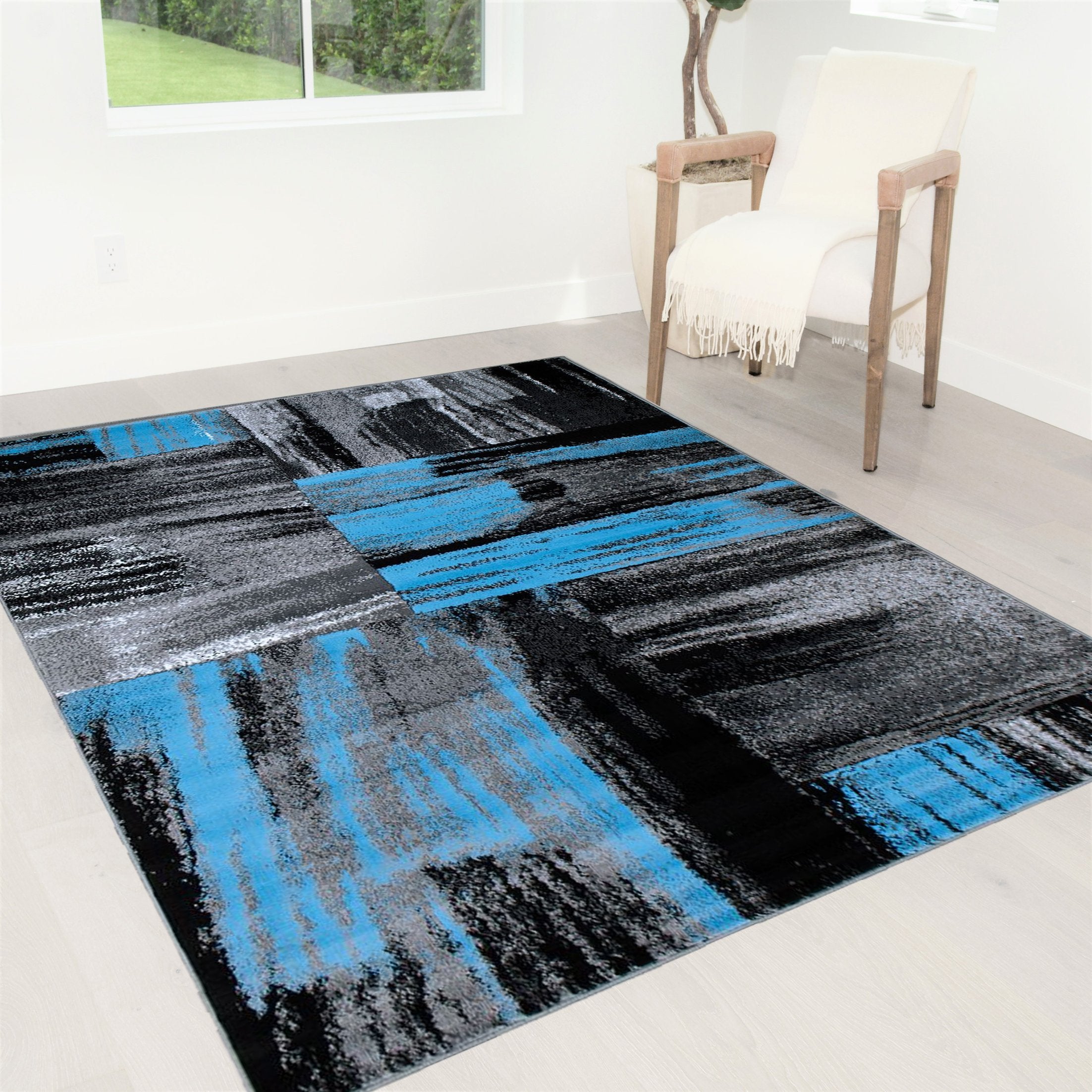 Modern Brush Stroke Rug – Soft, Colorful, and Easy to Clean - Mixed Color Rugs