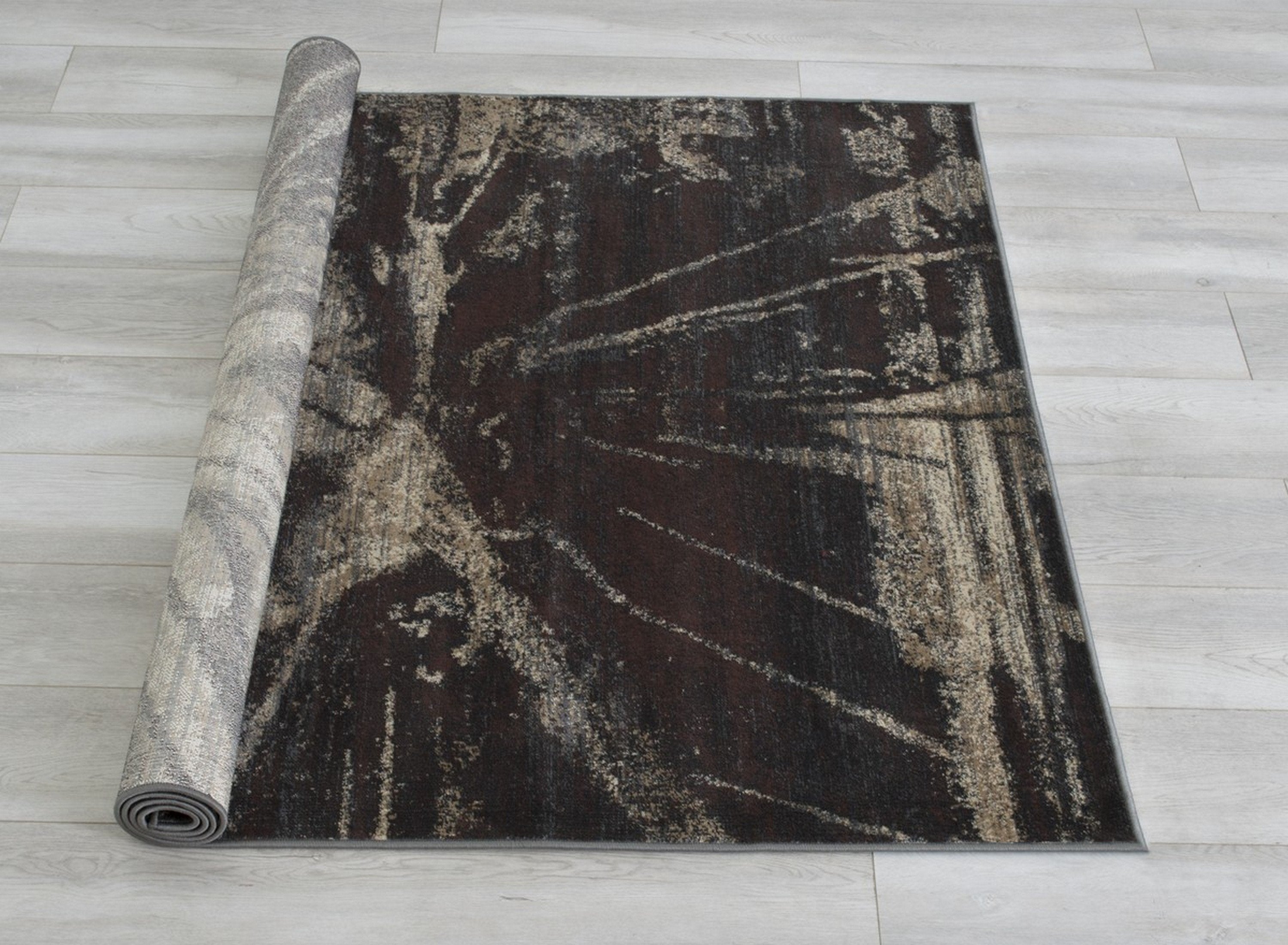 Abstract Splash Pattern Rug - Burgundy, Maroon, and Gold Design