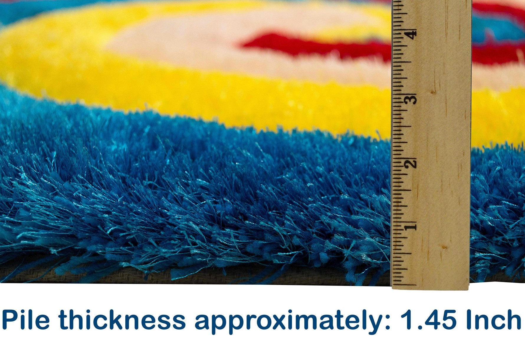 3-D Hand Carved Shaggy Rug - Soft Modern Colors