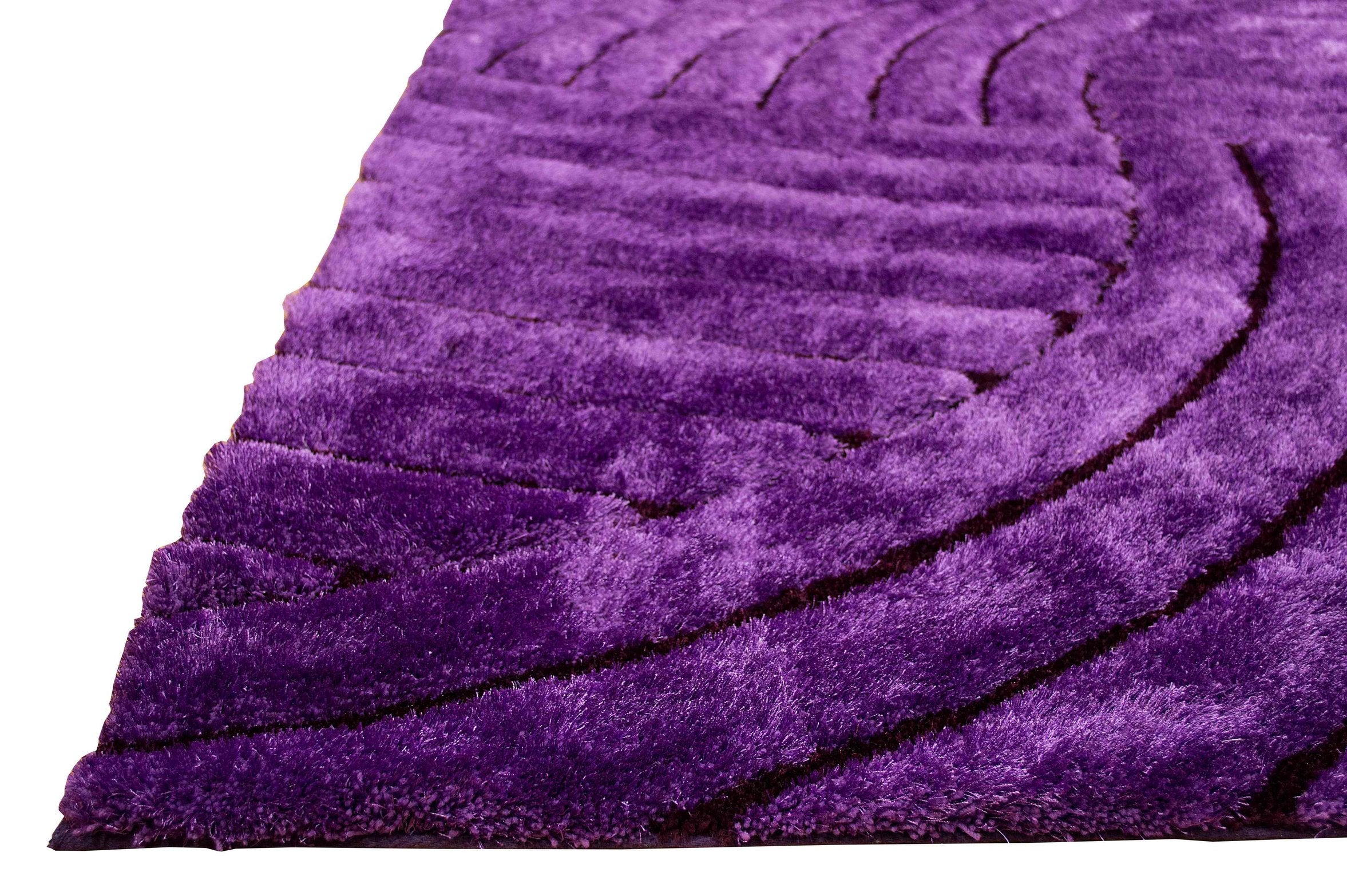3-D Hand Carved Shaggy Rug - Soft Modern Colors