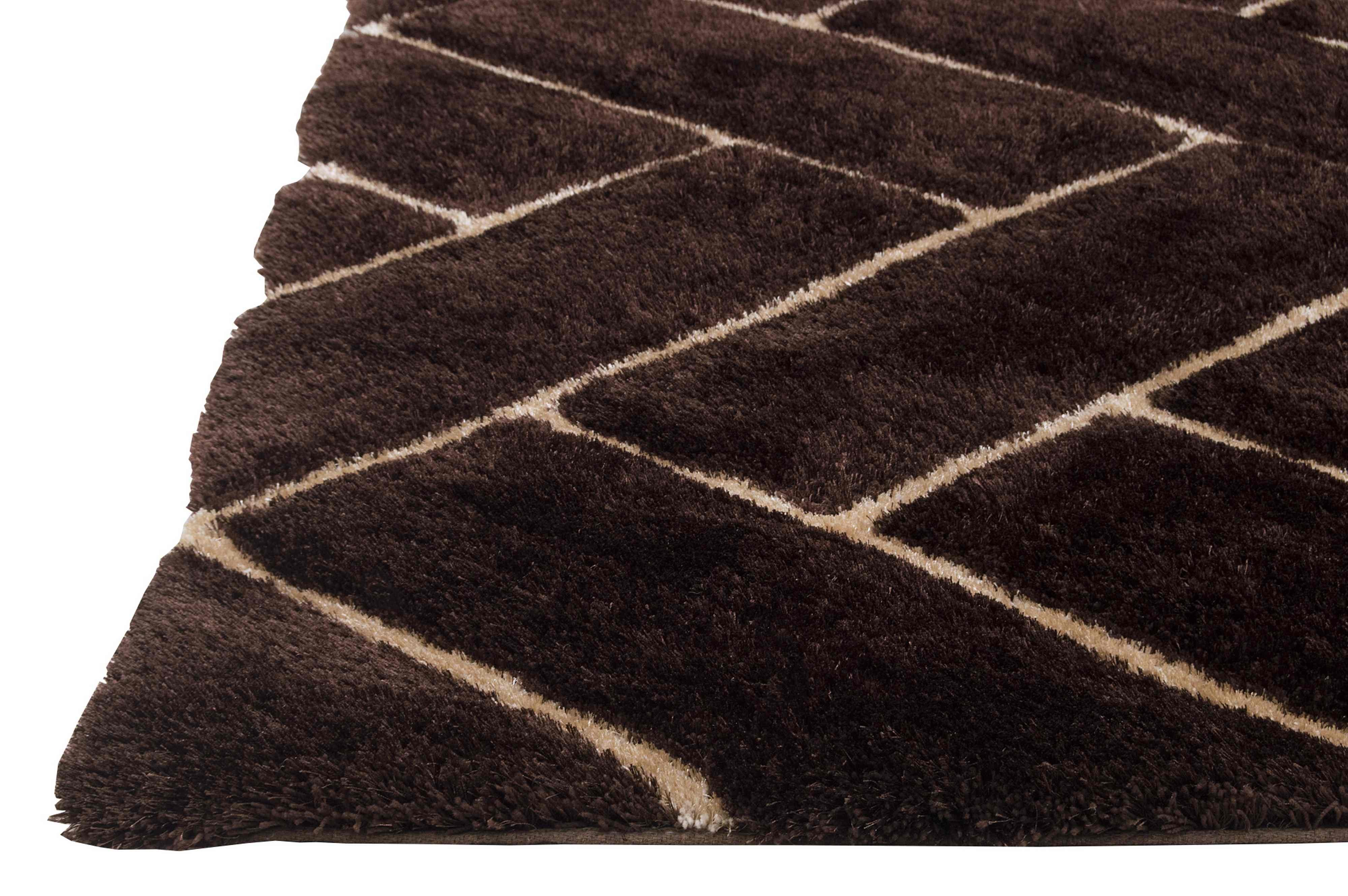 3-D Hand Carved Shaggy Rug - Soft Modern Colors