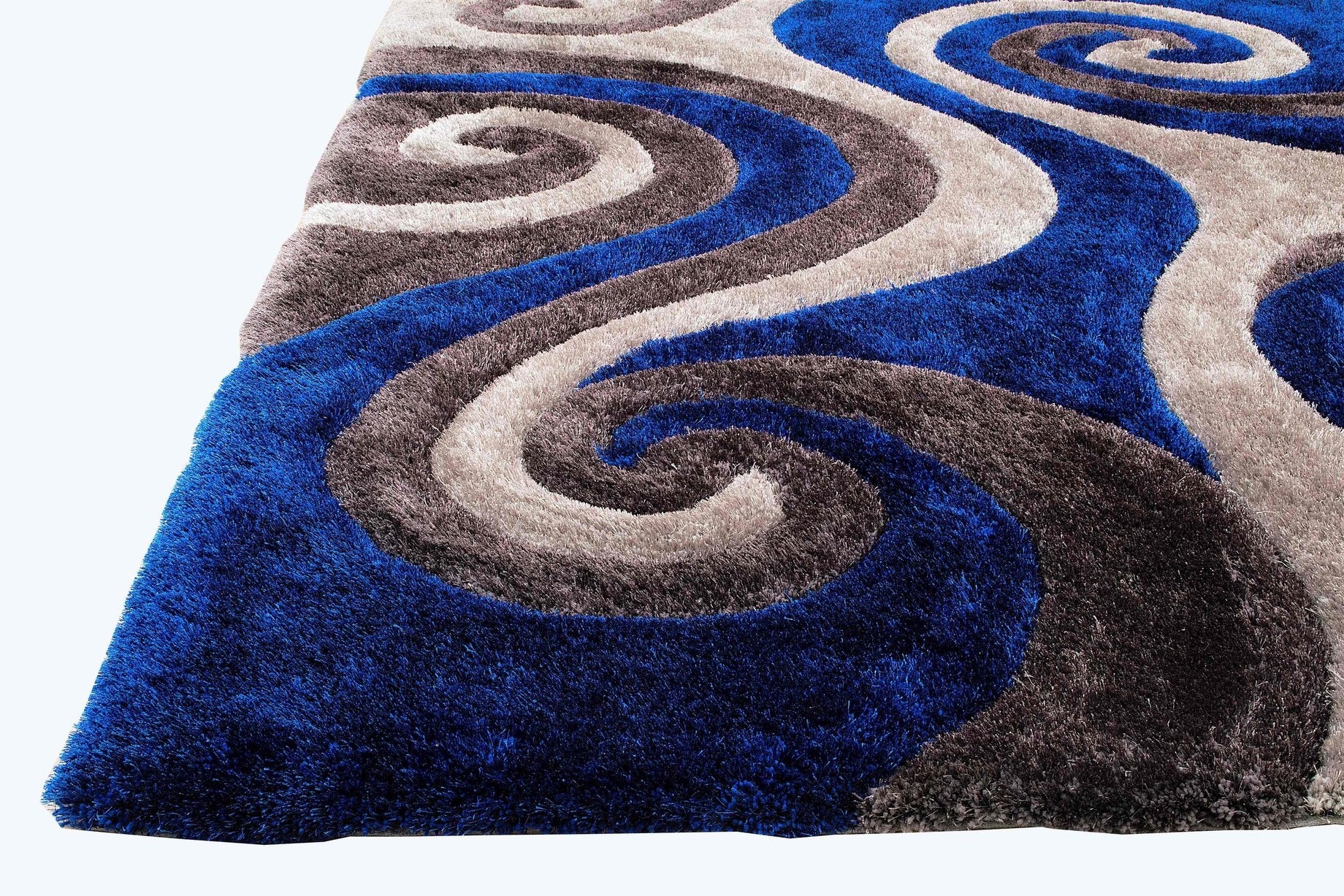 3-D Hand Carved Shaggy Rug - Soft Modern Colors