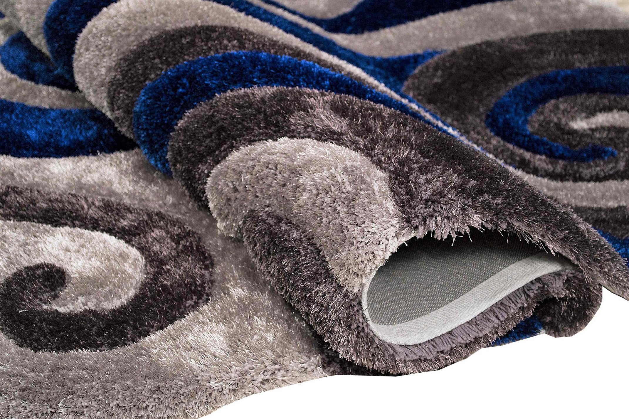 3-D Hand Carved Shaggy Rug - Soft Modern Colors