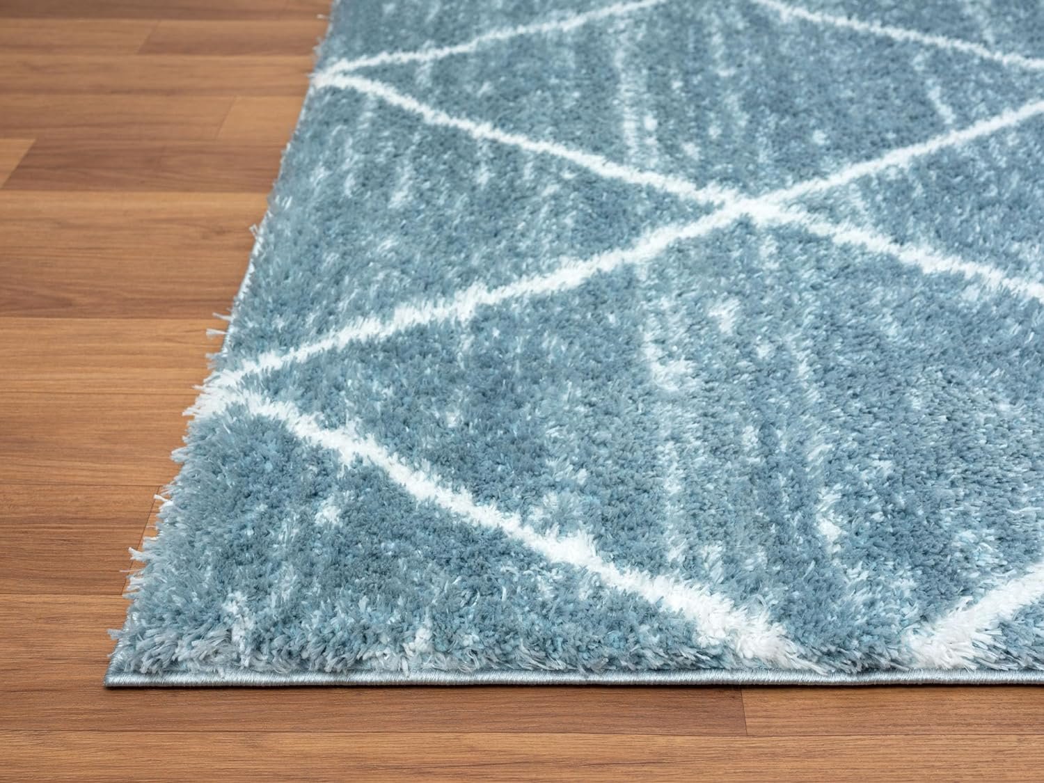 HR Luxurious Moroccan Diamond Shag Rug | Plush 1-Inch-High Pile Soft & Durable Area Rug #26222