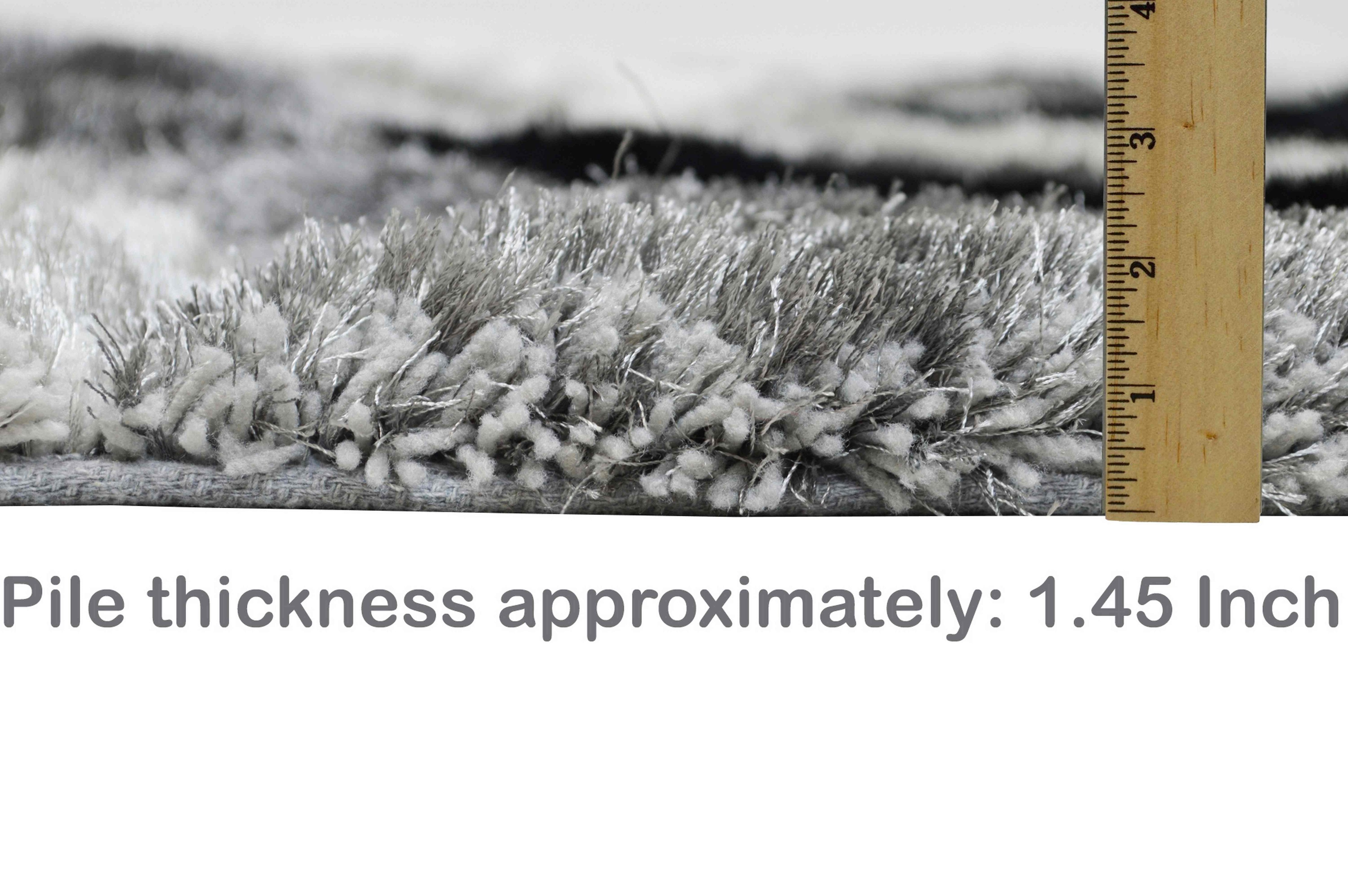 3-D Hand Carved Shaggy Rug - Soft Modern Colors