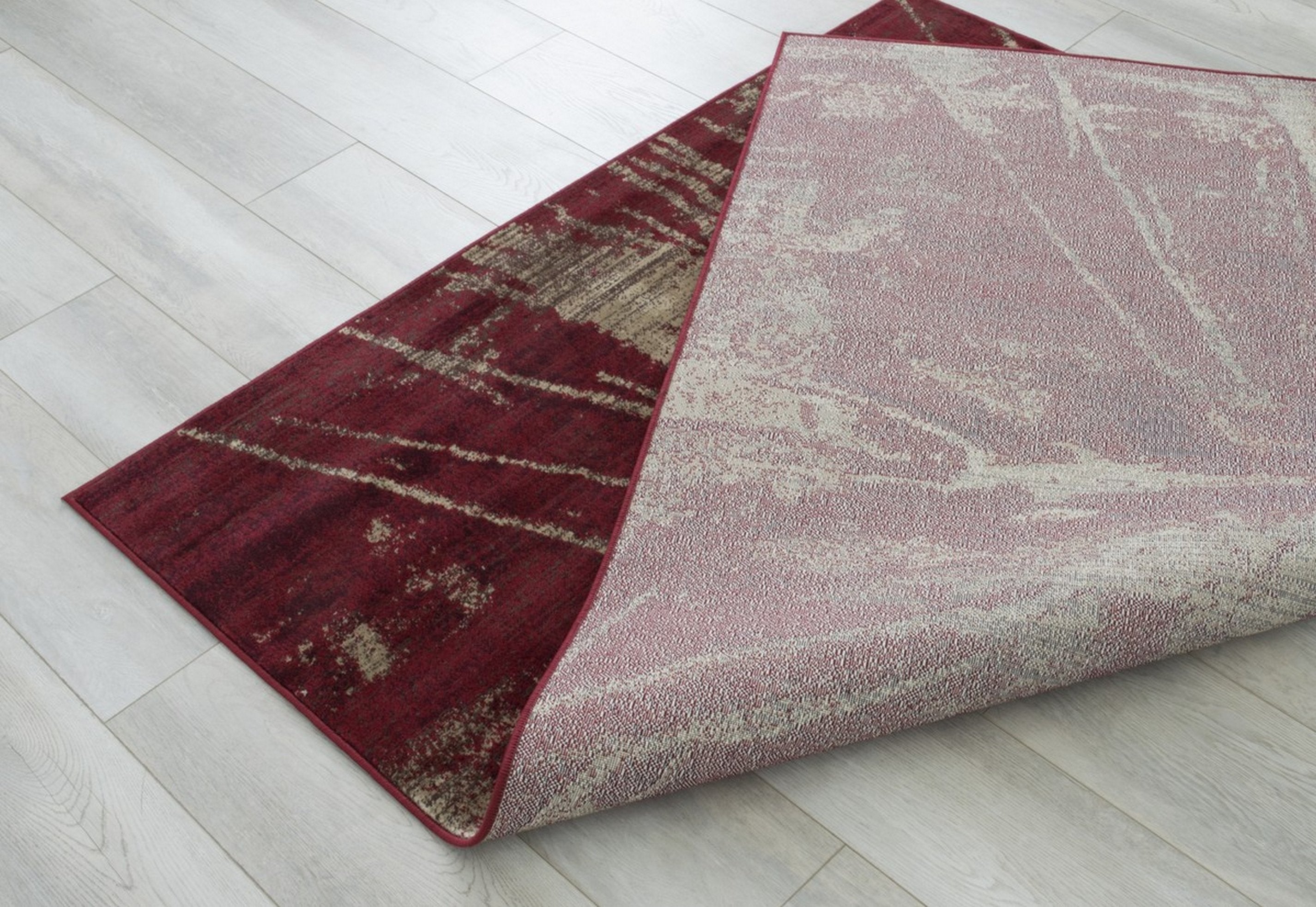 Abstract Splash Pattern Rug - Burgundy, Maroon, and Gold Design