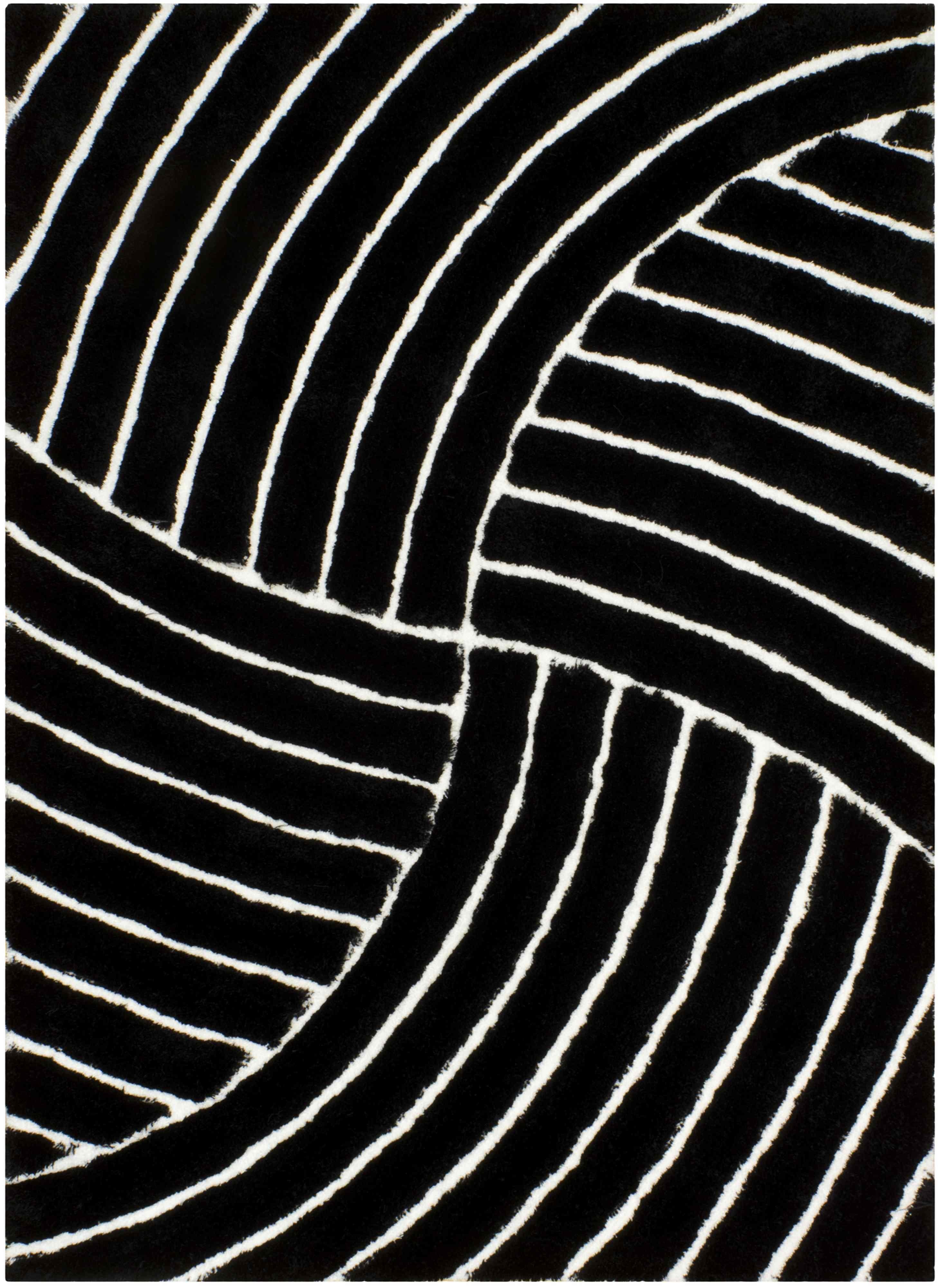 3-D Hand Carved Shaggy Rug - Soft Modern Colors