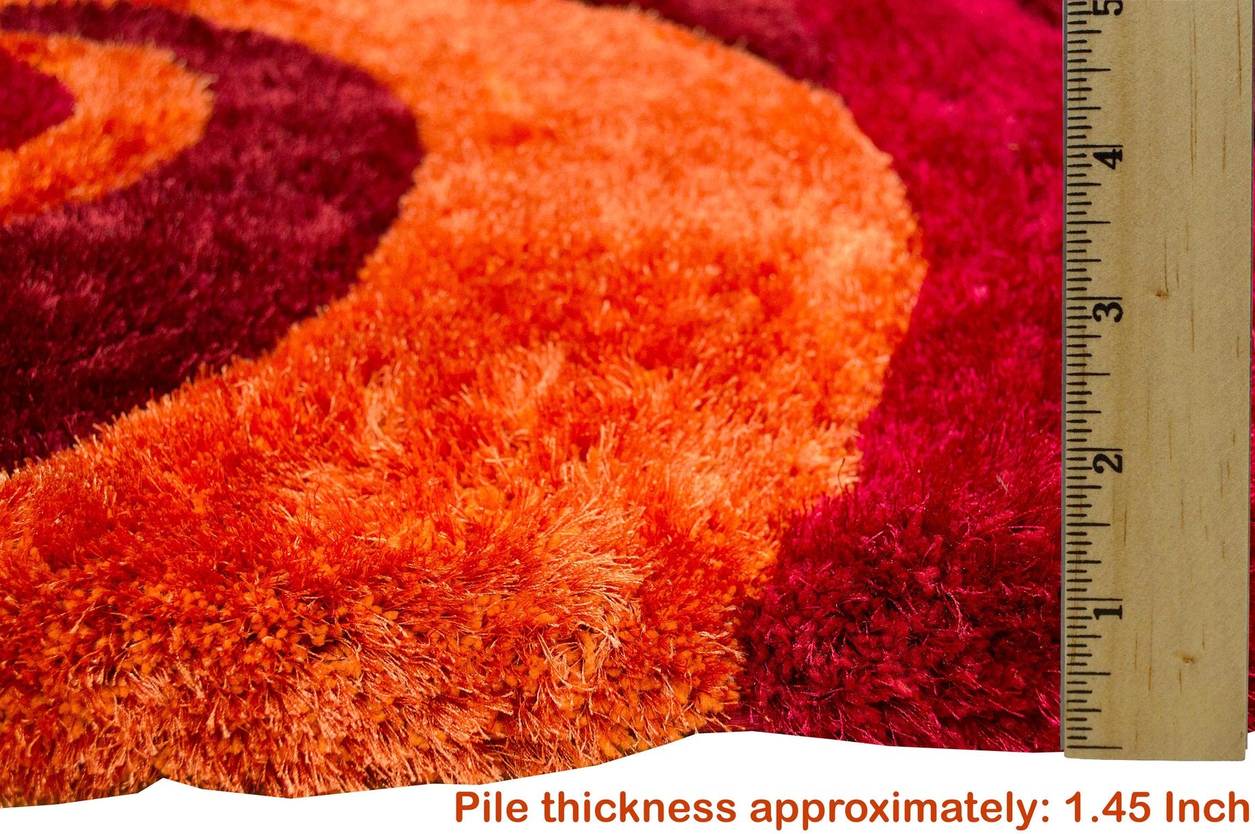 3-D Hand Carved Shaggy Rug - Soft Modern Colors