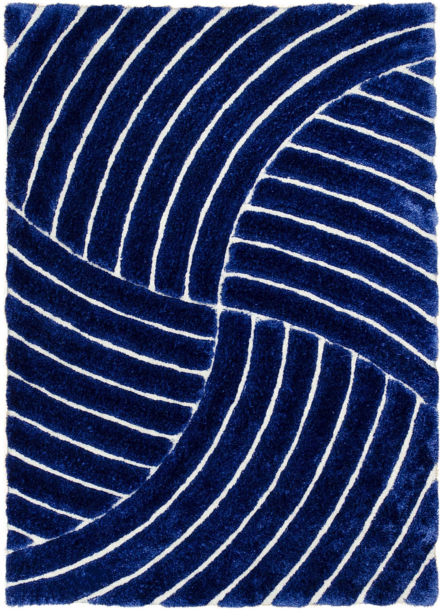 3-D Hand Carved Shaggy Rug - Soft Modern Colors