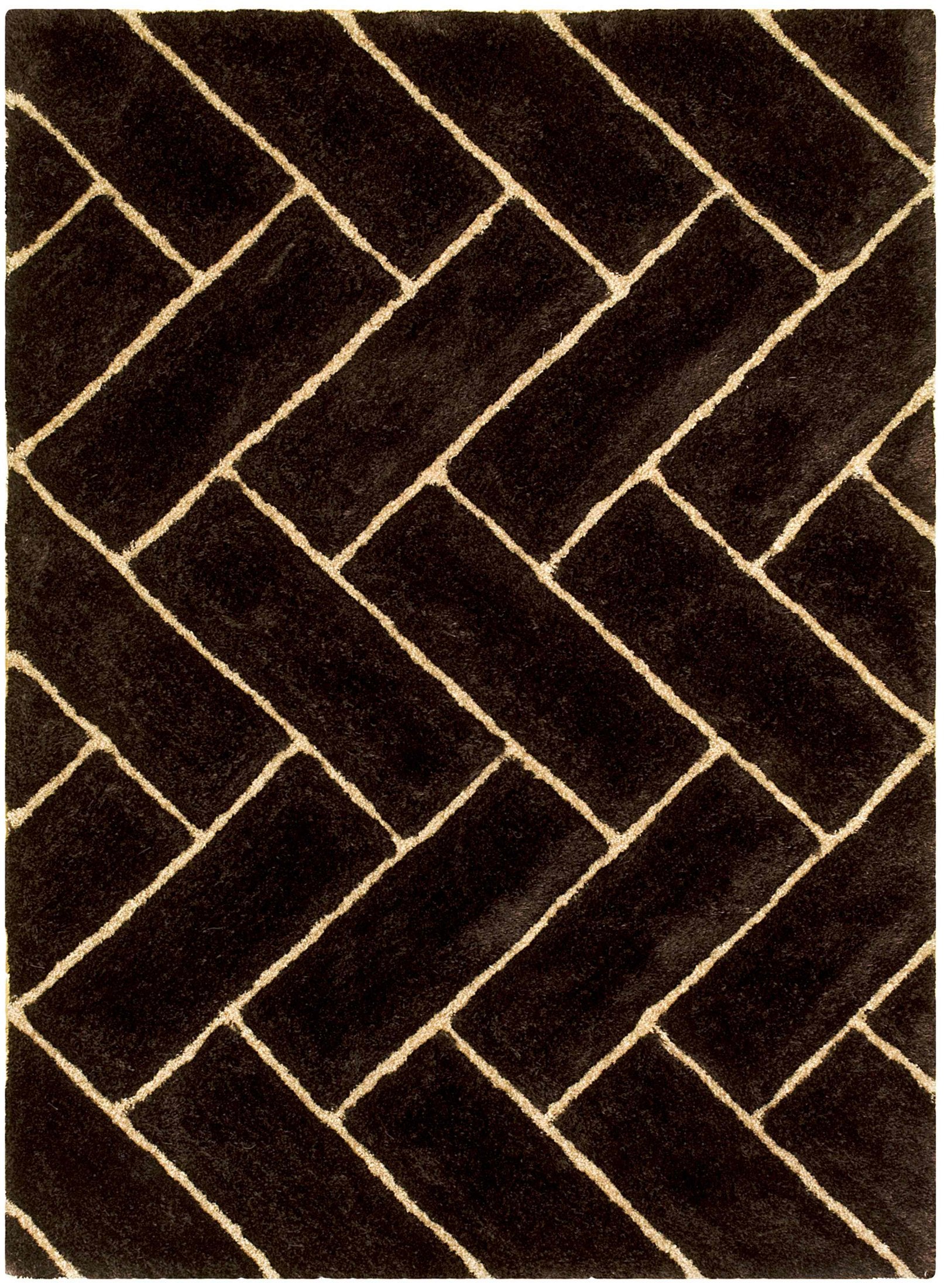 3-D Hand Carved Shaggy Rug - Soft Modern Colors