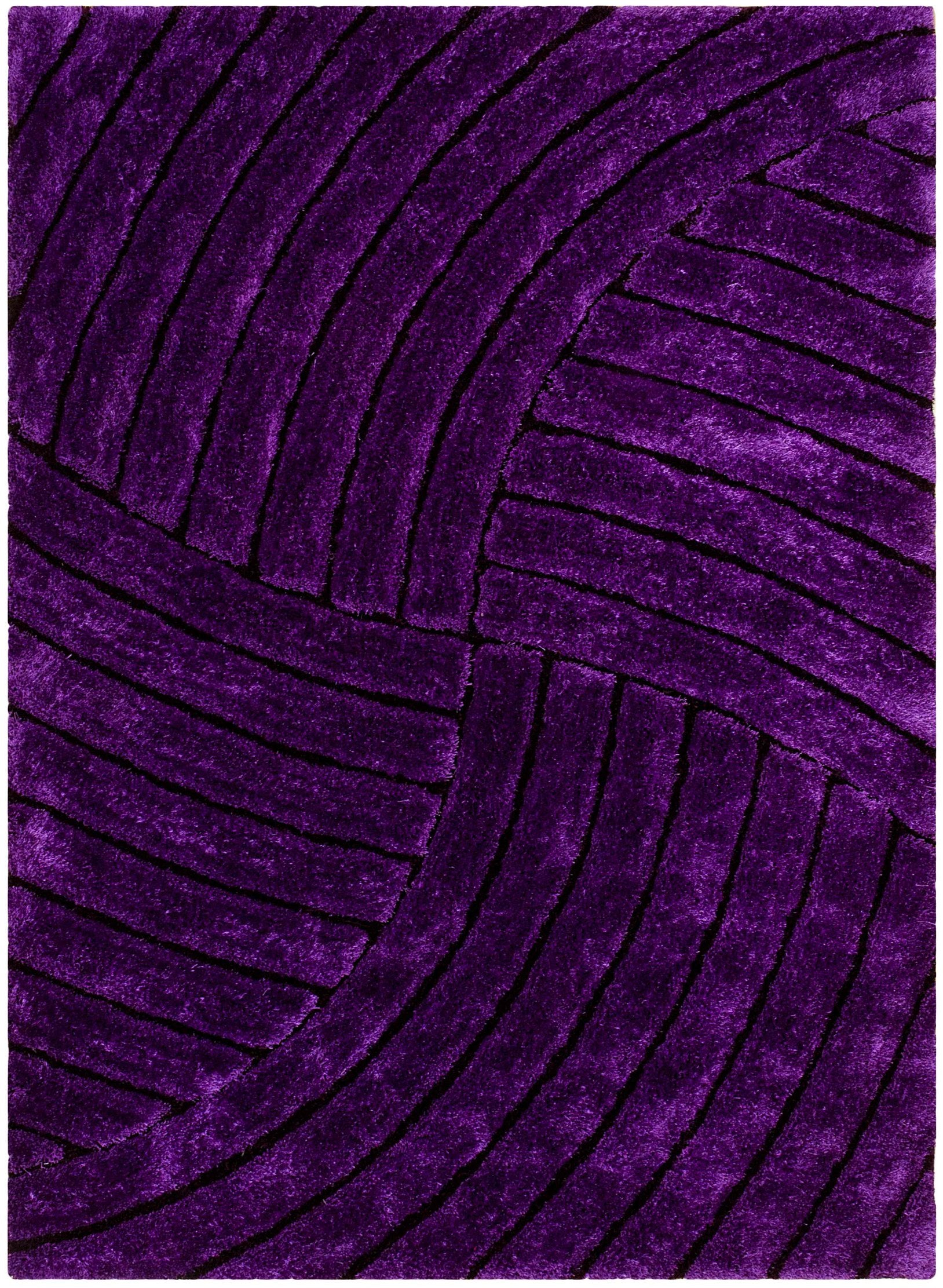 3-D Hand Carved Shaggy Rug - Soft Modern Colors