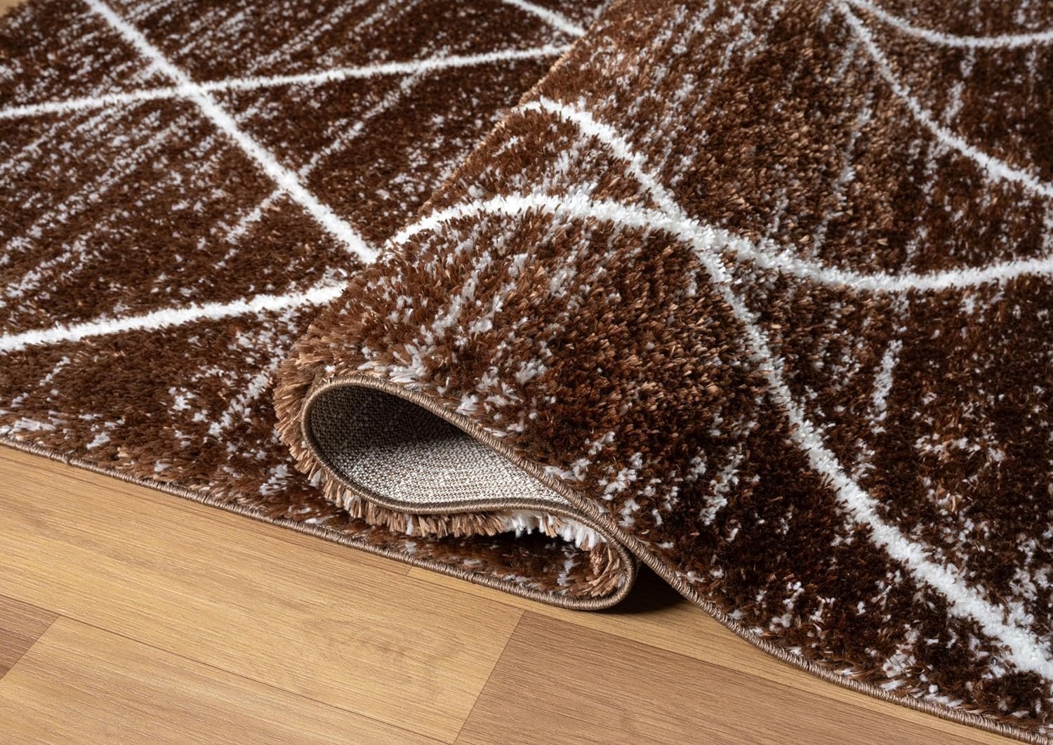 HR Luxurious Moroccan Diamond Shag Rug | Plush 1-Inch-High Pile Soft & Durable Area Rug #26222