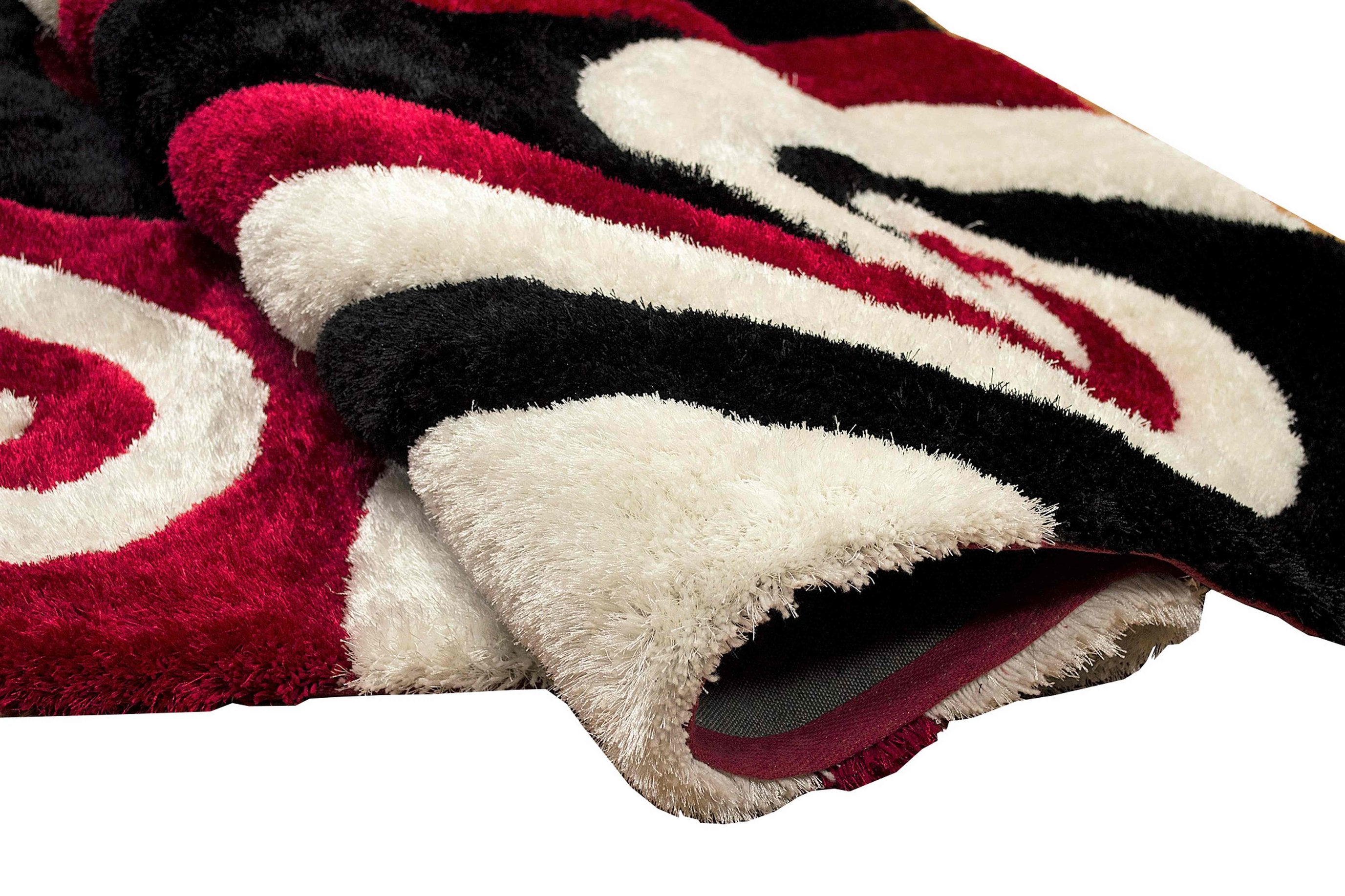 3-D Hand Carved Shaggy Rug - Soft Modern Colors