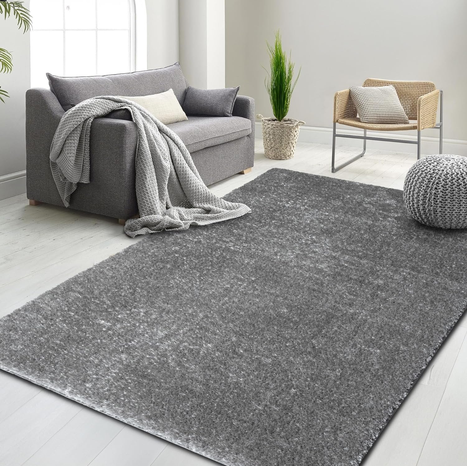 HR Plush Solid Color Shag Rug Thick Pile, High-End, Soft & Cozy Floor Carpet for Bedroom & Living Room #26227
