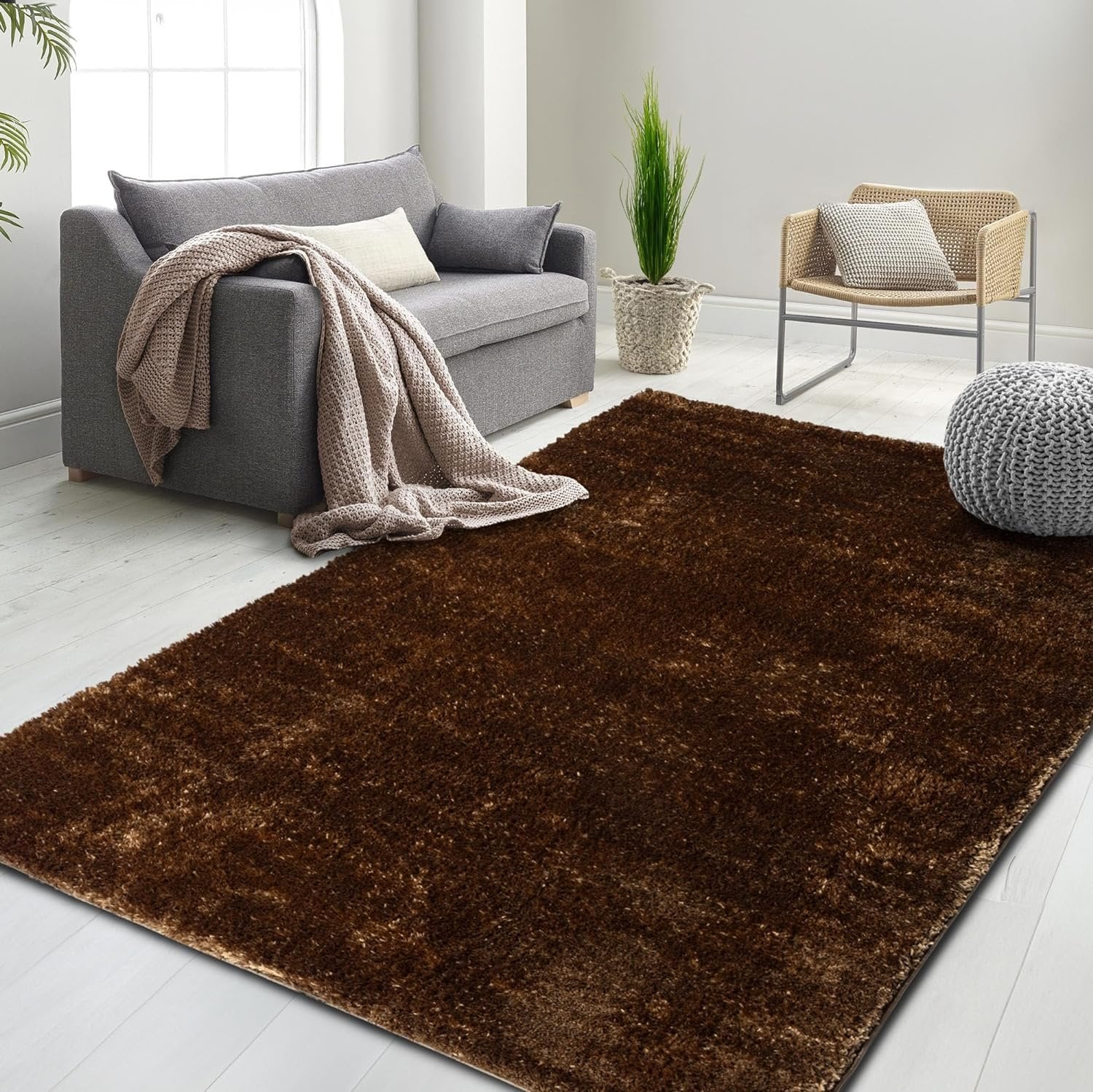 HR Plush Solid Color Shag Rug Thick Pile, High-End, Soft & Cozy Floor Carpet for Bedroom & Living Room #26227