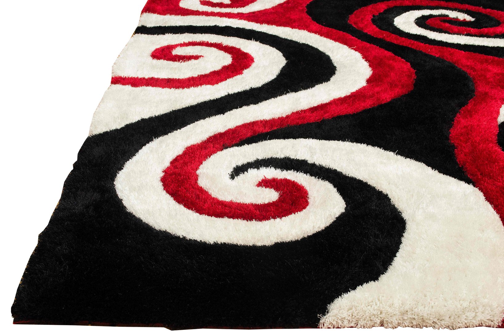3-D Hand Carved Shaggy Rug - Soft Modern Colors