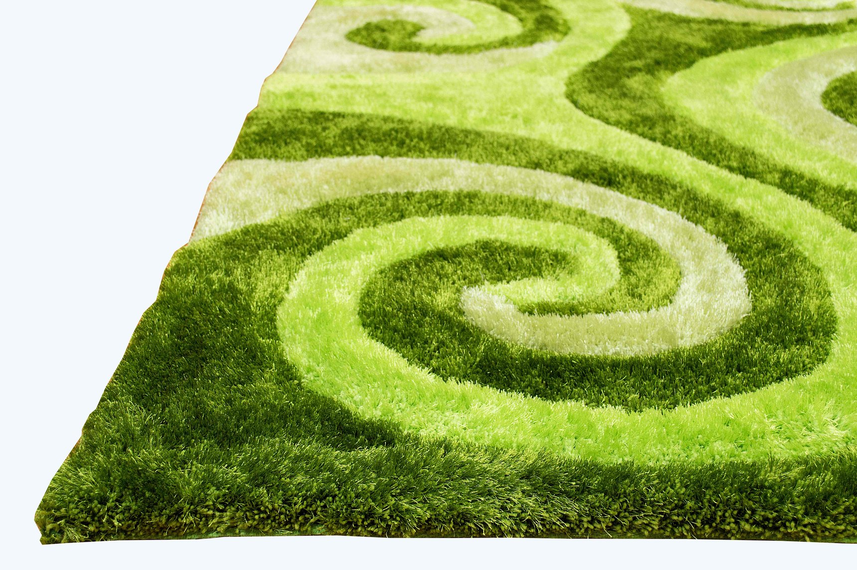 3-D Hand Carved Shaggy Rug - Soft Modern Colors