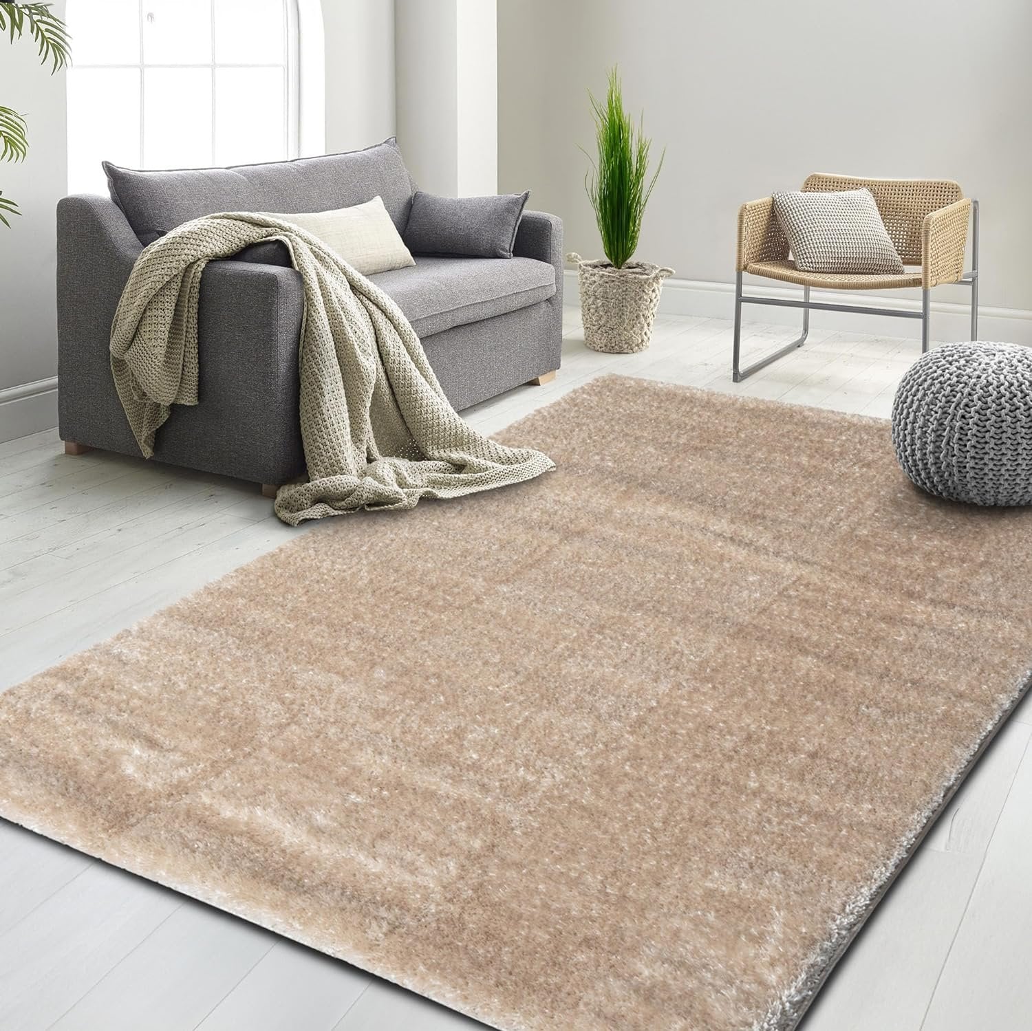 HR Plush Solid Color Shag Rug Thick Pile, High-End, Soft & Cozy Floor Carpet for Bedroom & Living Room #26227