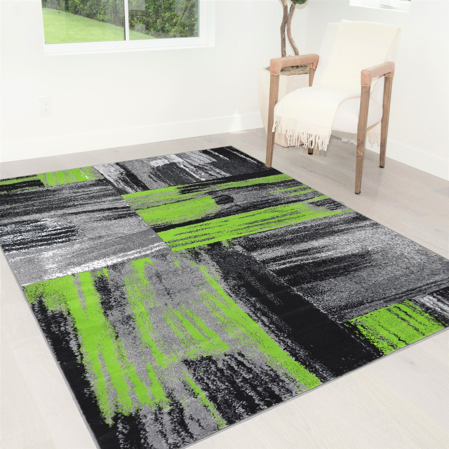 Modern Brush Stroke Rug – Soft, Colorful, and Easy to Clean - Mixed Color Rugs