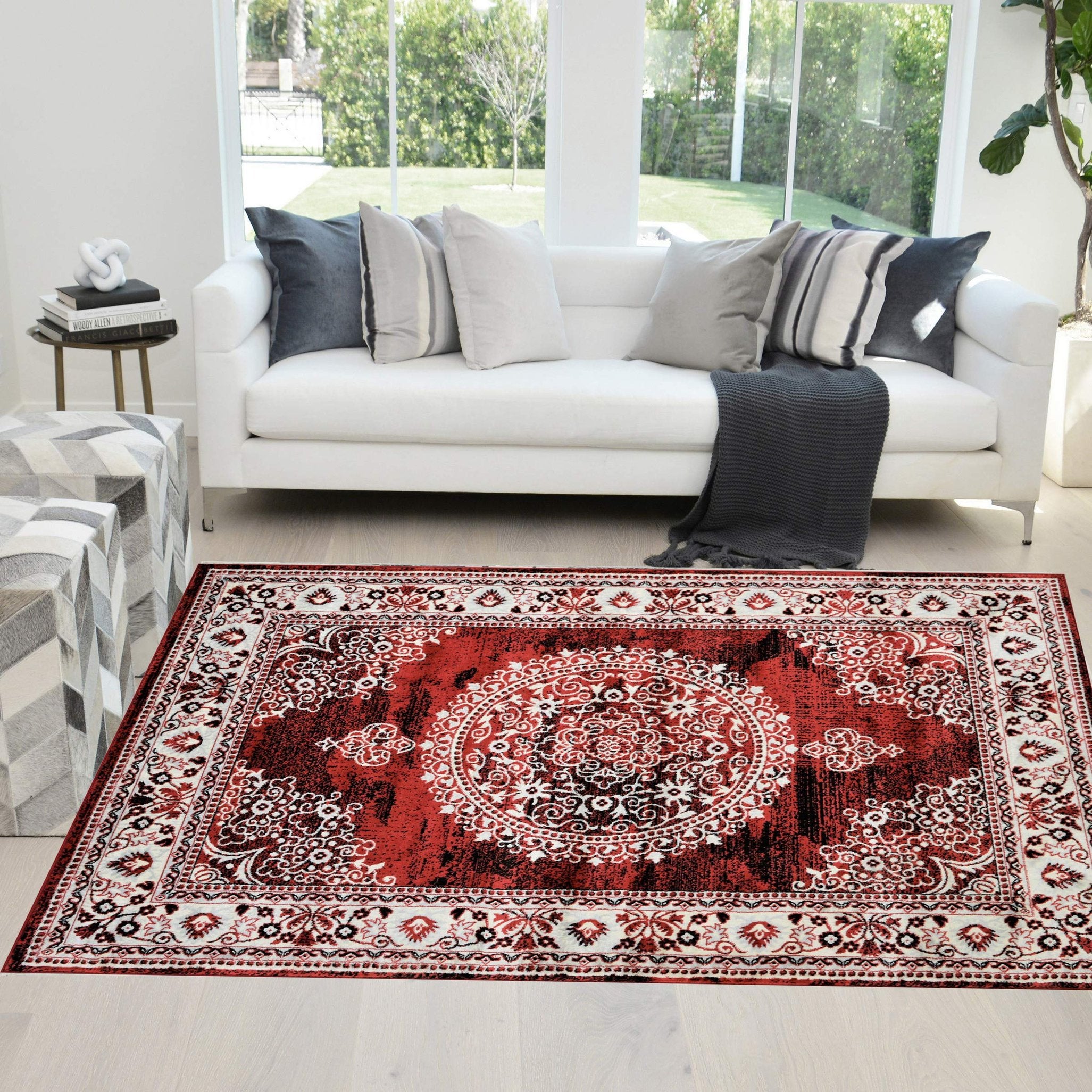 Traditional Rug for Living Room Antiqued Oriental Boho Décor