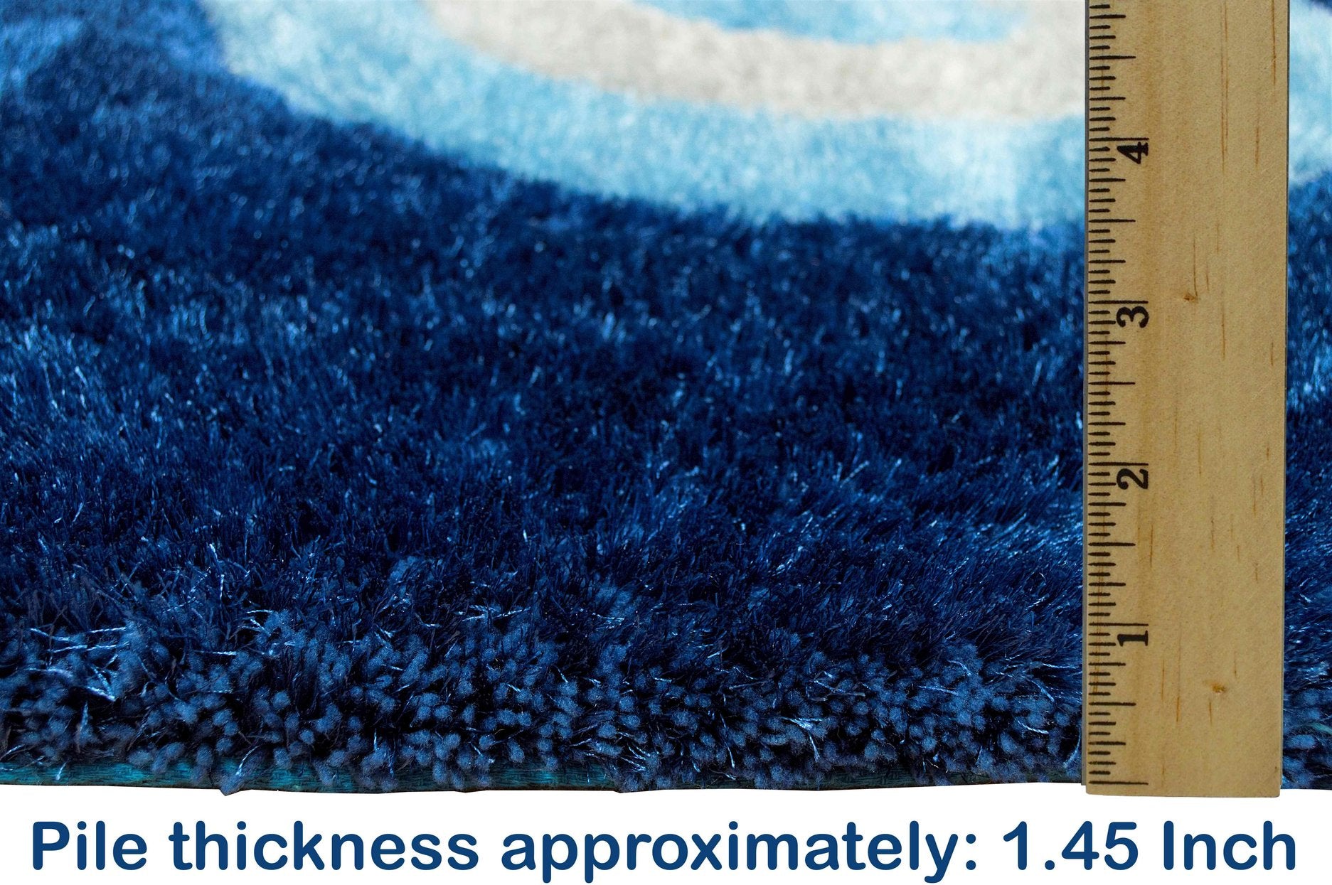 3-D Hand Carved Shaggy Rug - Soft Modern Colors