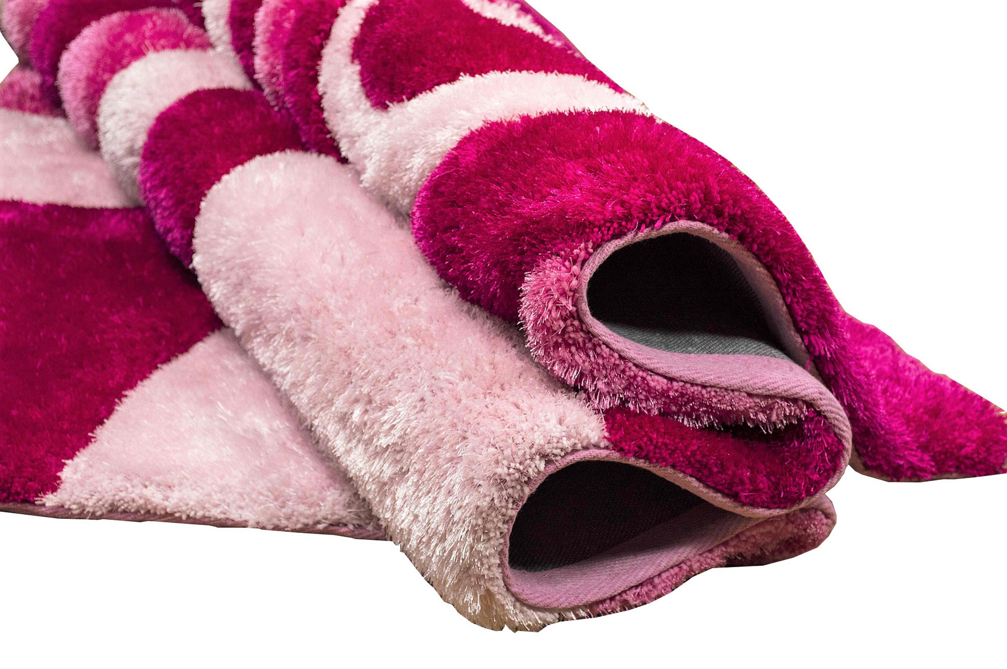 3-D Hand Carved Shaggy Rug - Soft Modern Colors