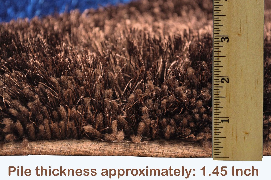 3-D Hand Carved Shaggy Rug - Soft Modern Colors