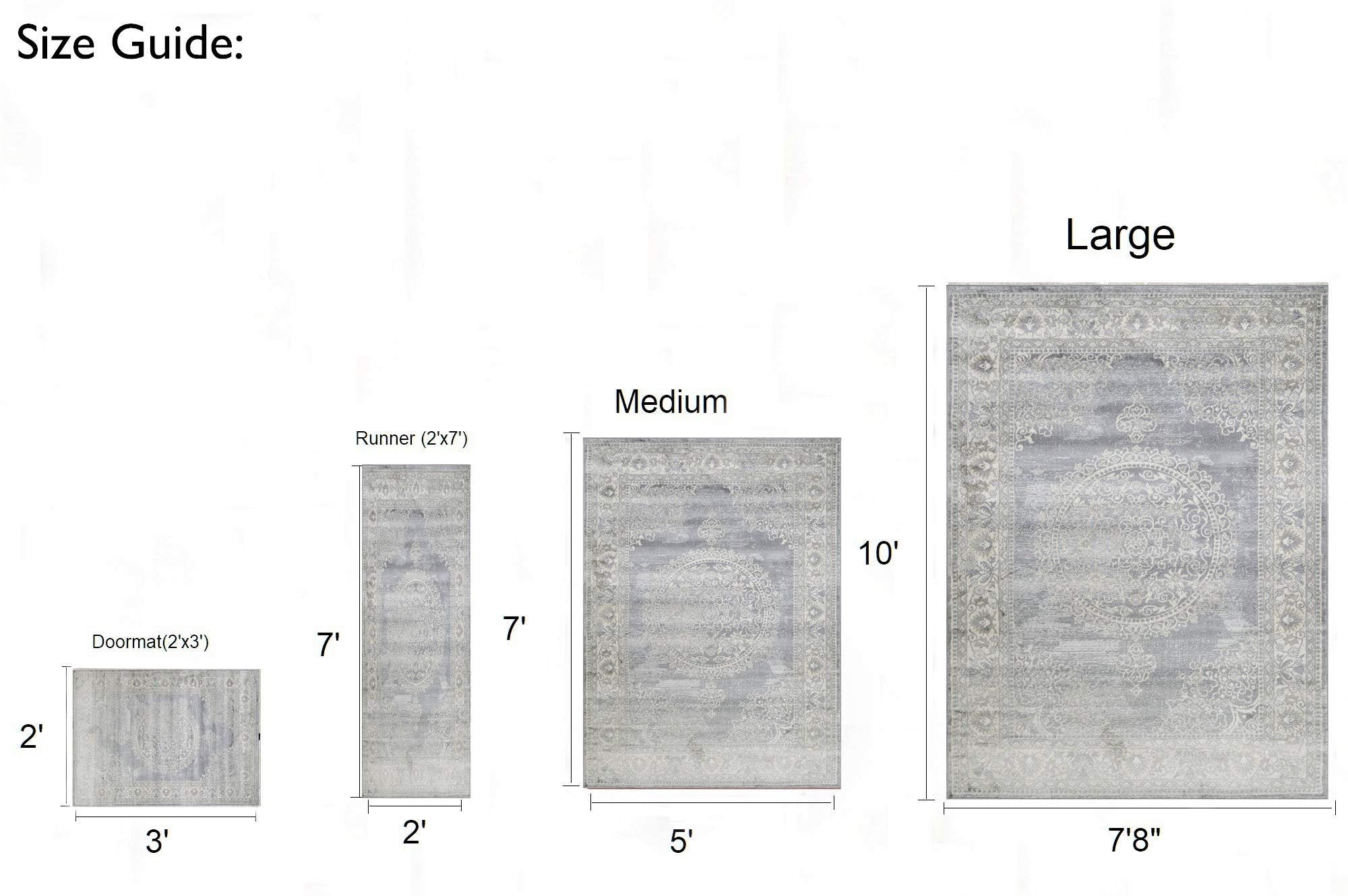 Traditional Rug for Living Room Antiqued Oriental Boho Décor