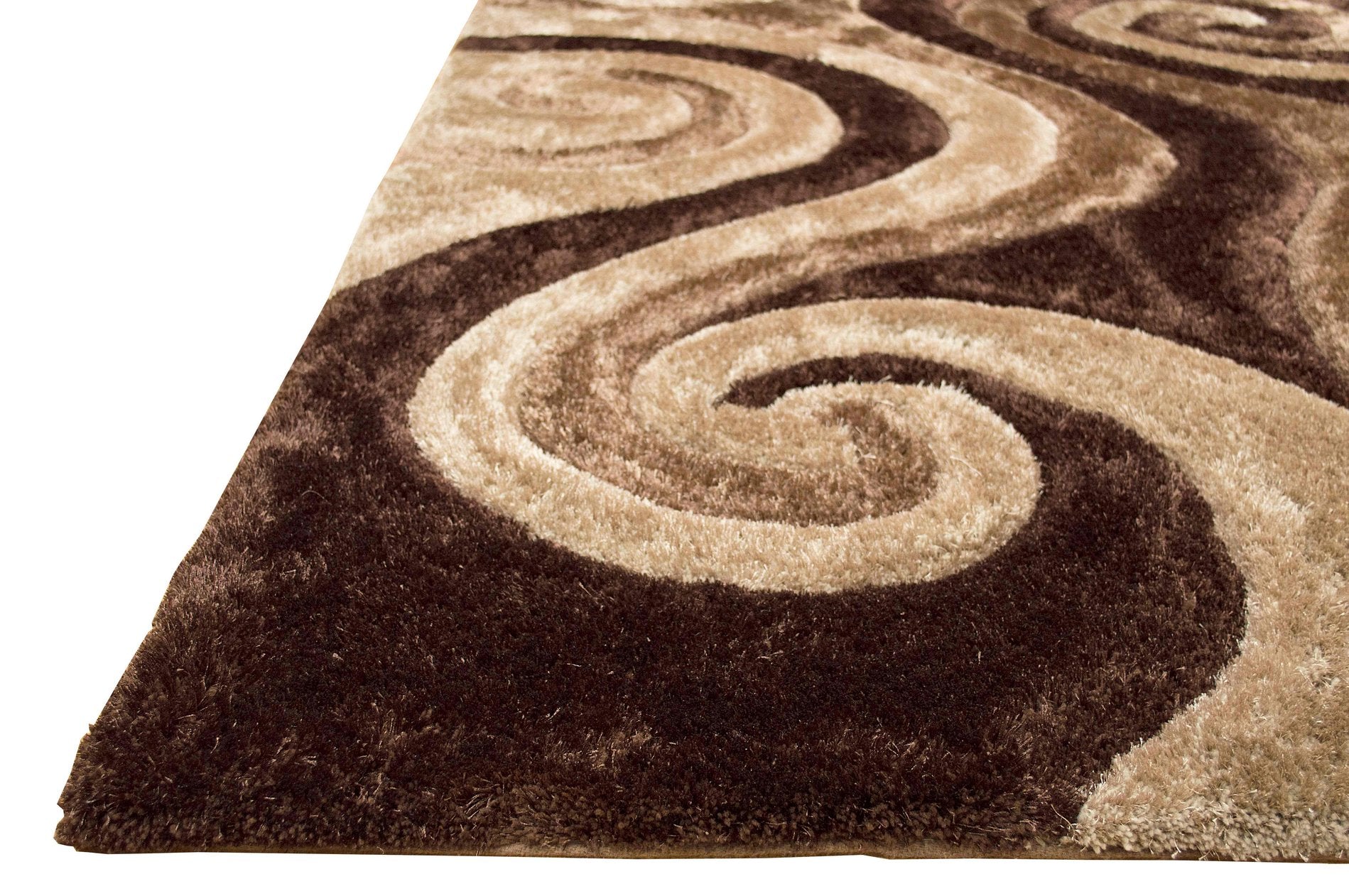 3-D Hand Carved Shaggy Rug - Soft Modern Colors