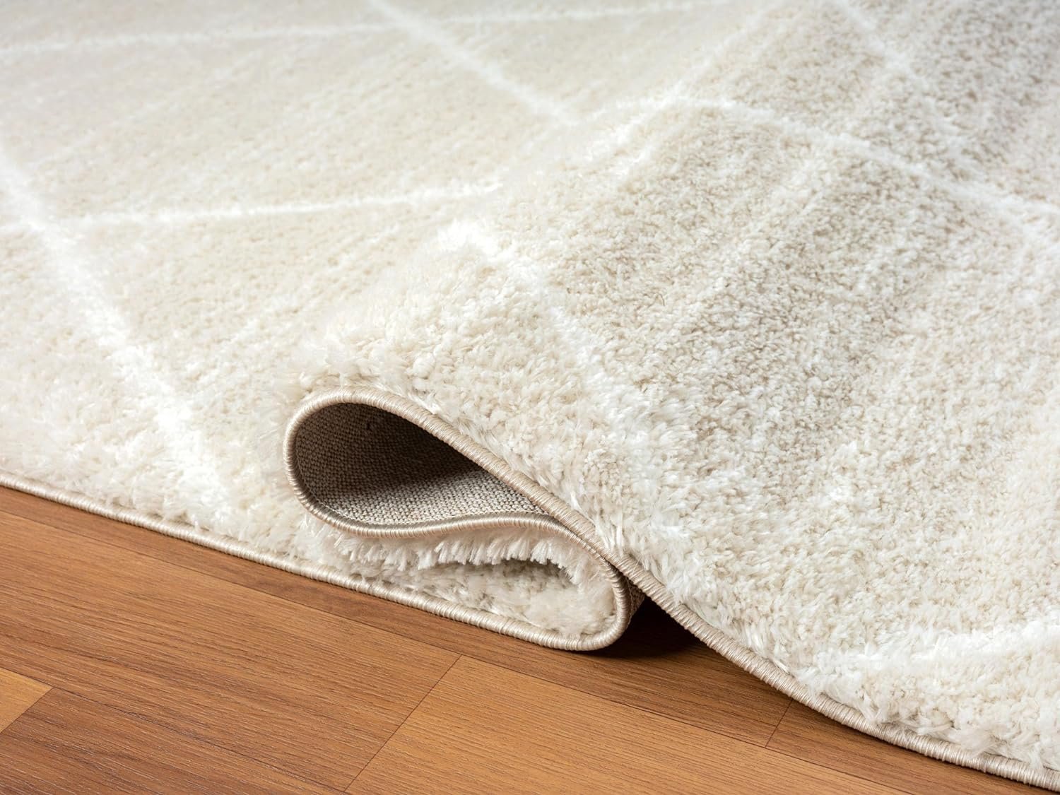 HR Luxurious Moroccan Diamond Shag Rug | Plush 1-Inch-High Pile Soft & Durable Area Rug #26222