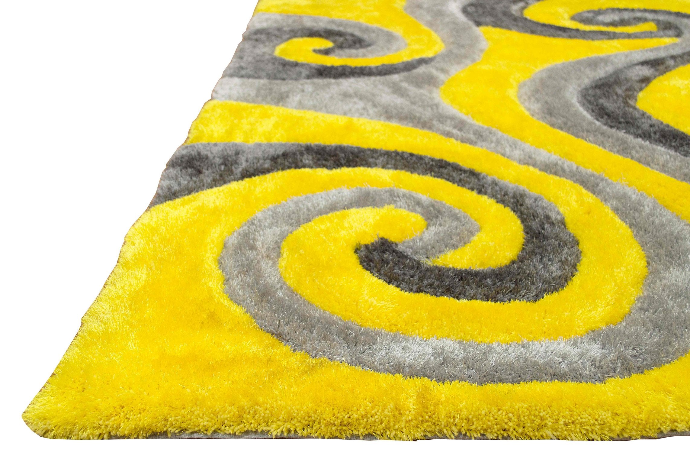 3-D Hand Carved Shaggy Rug - Soft Modern Colors